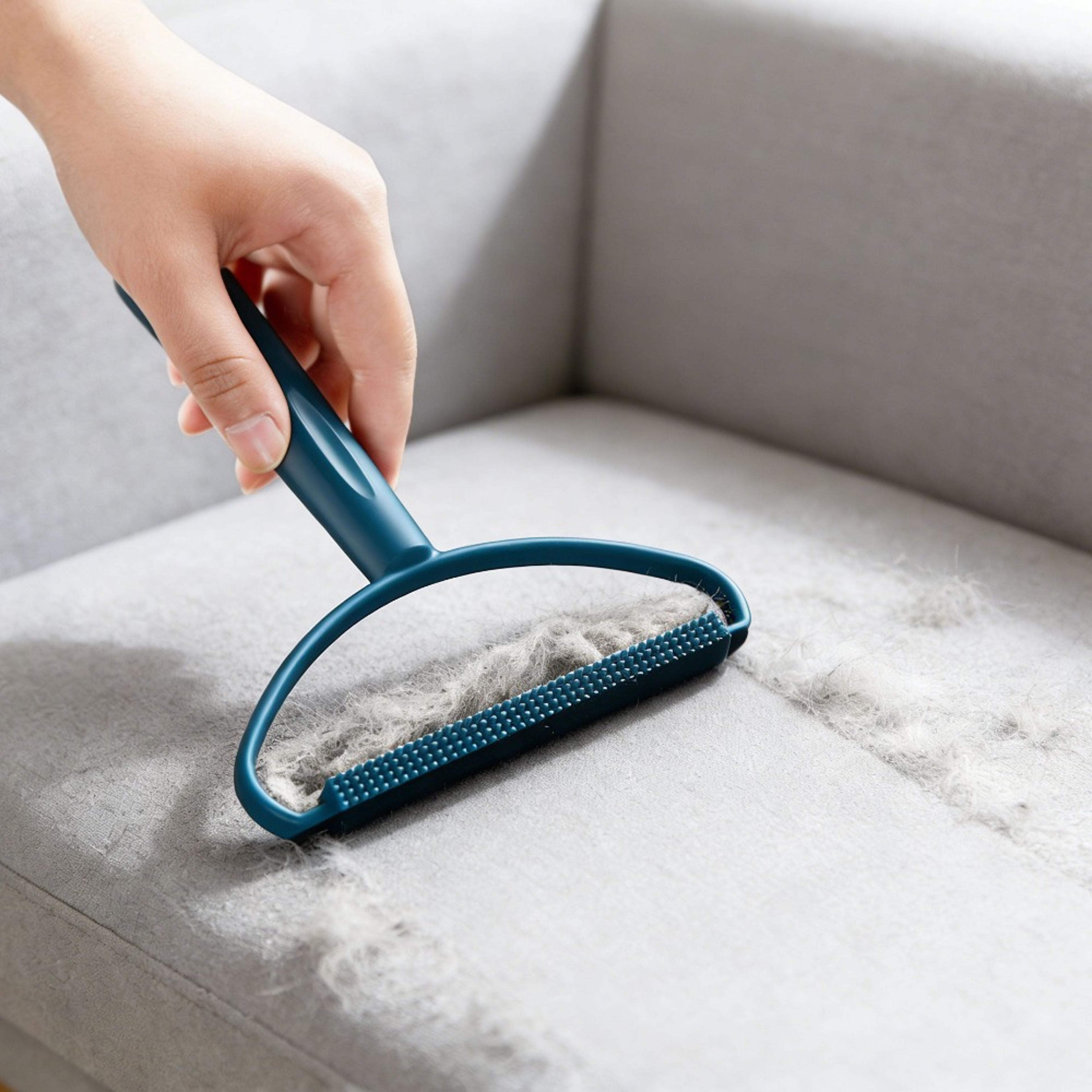 portable pet hair remover & lint remover for carpets, clothes, furniture and car interiors