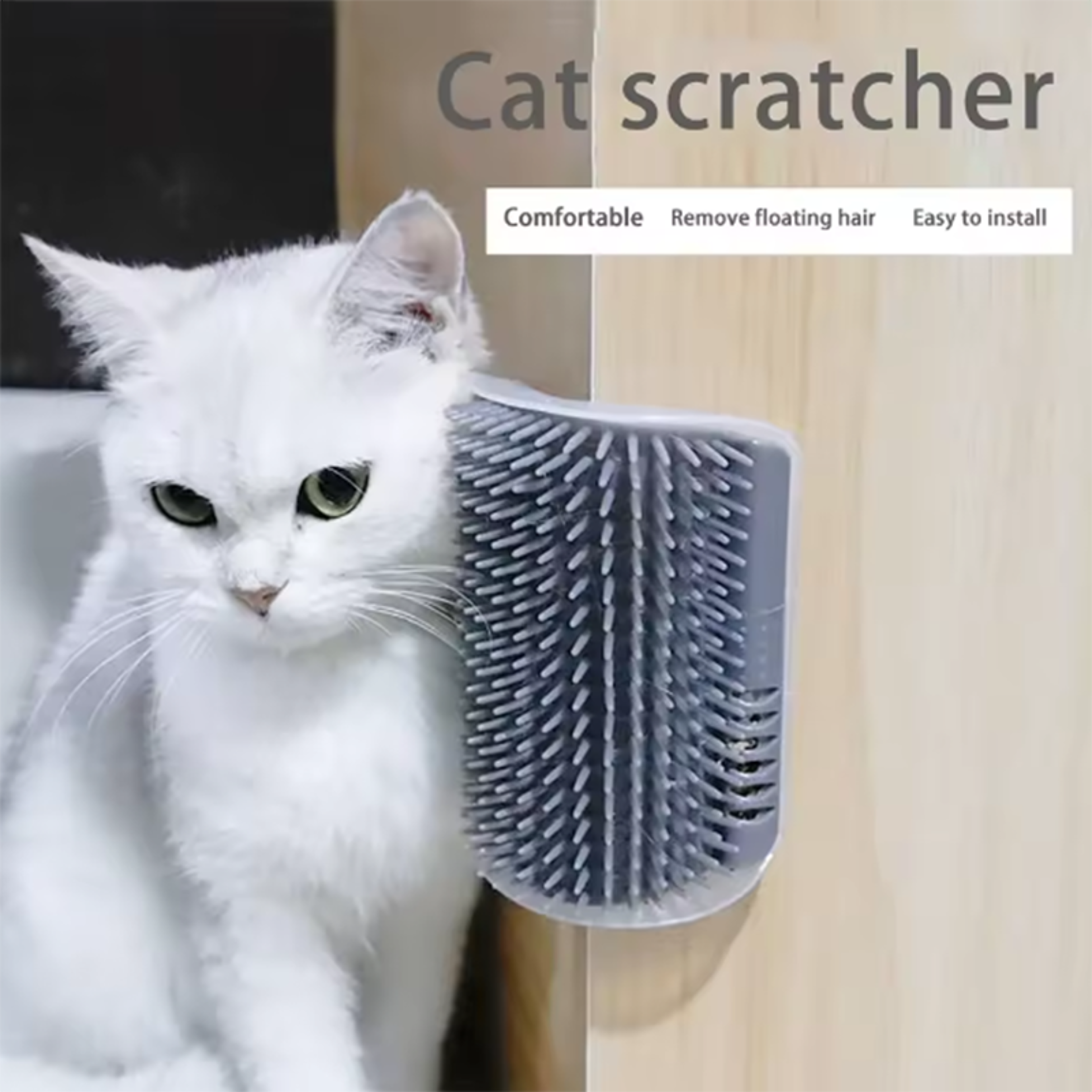 self grooming cat scratcher & cat self groomer massage brush hair remover for cats and small dogs