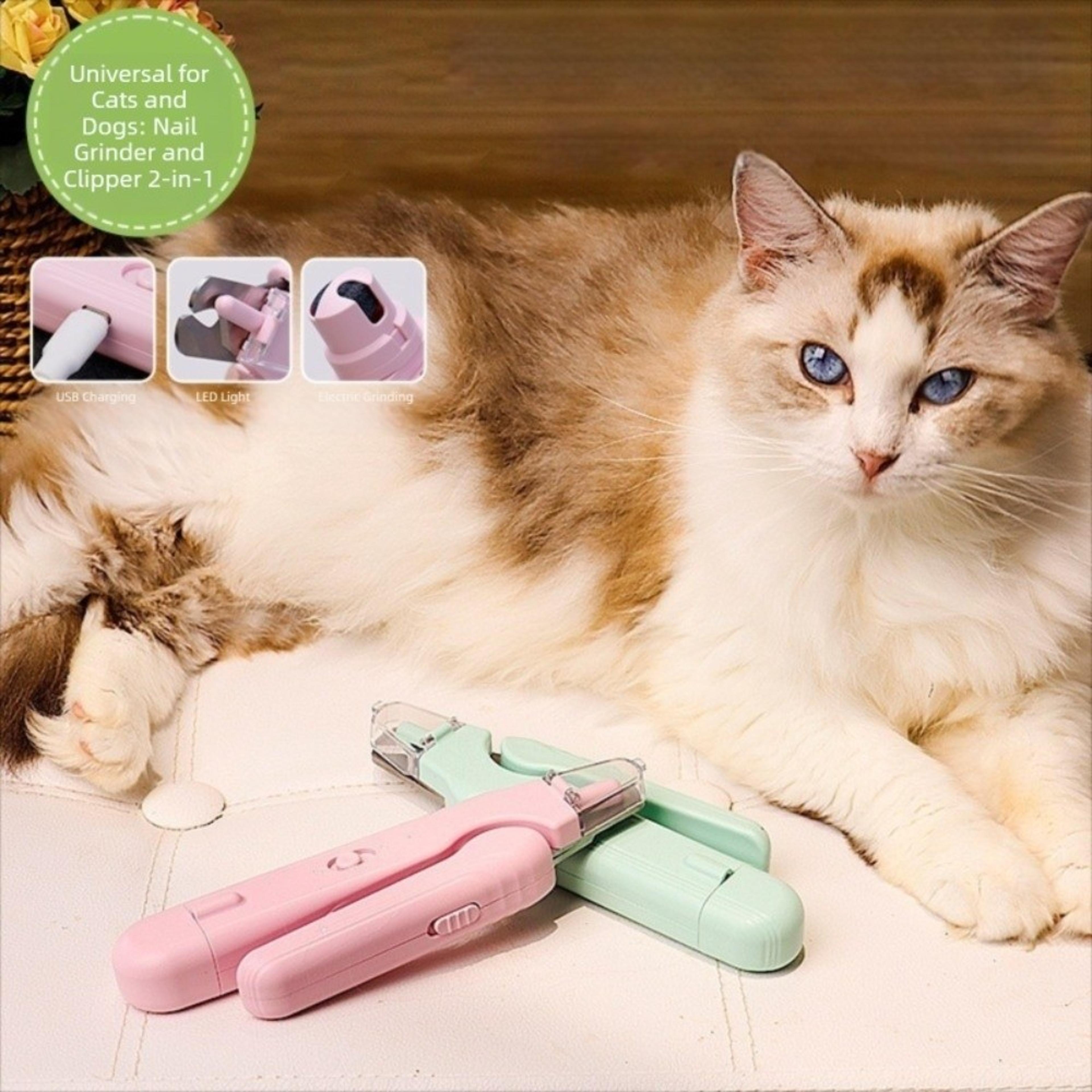 quiet led pet nail clippers & usb rechargeable dog nail grinder with splash guard
