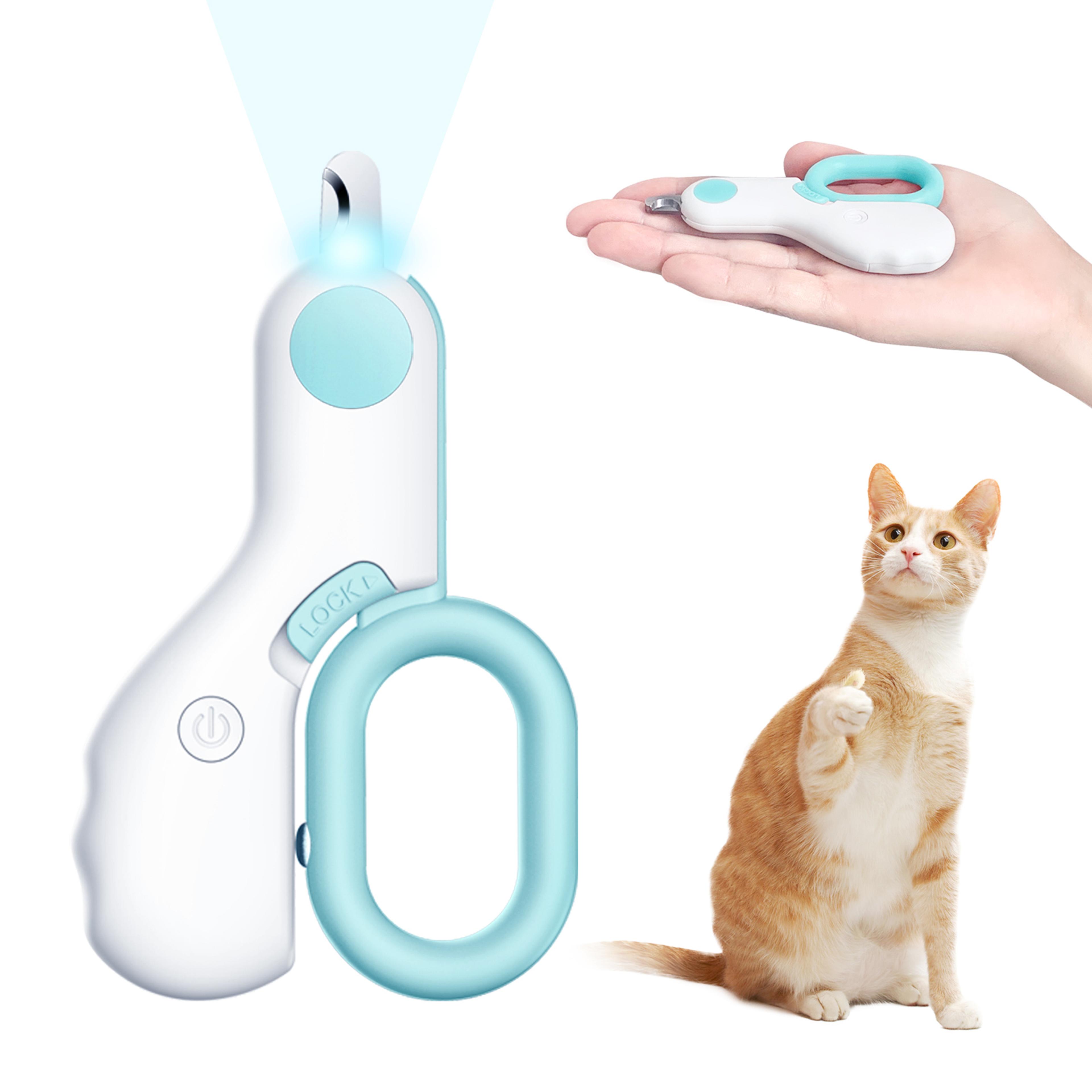 led pet nail clipper with safety light & bloodline guard for dogs and cats