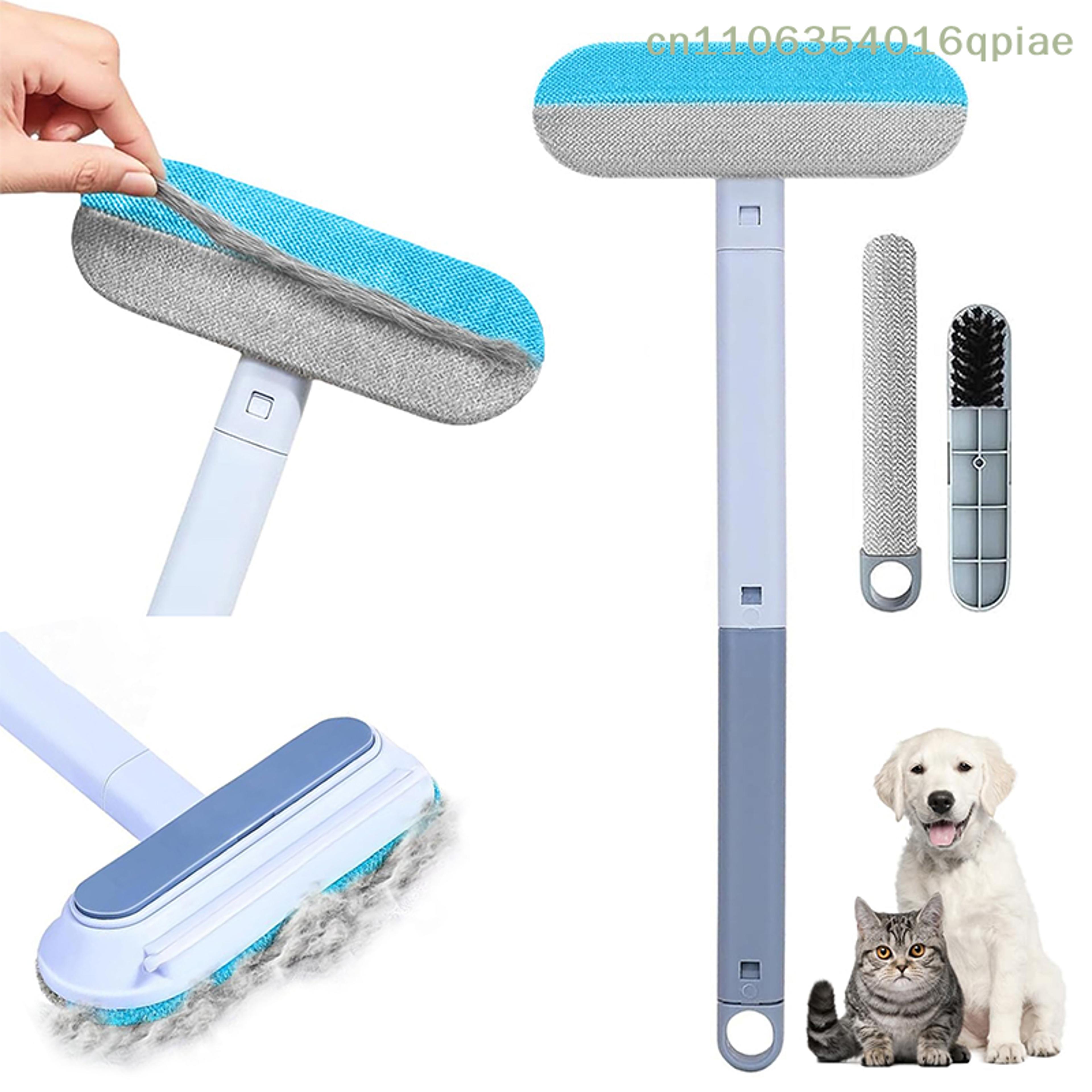4 in 1 pet hair remover long handle reusable lint roller for dog & cat hair