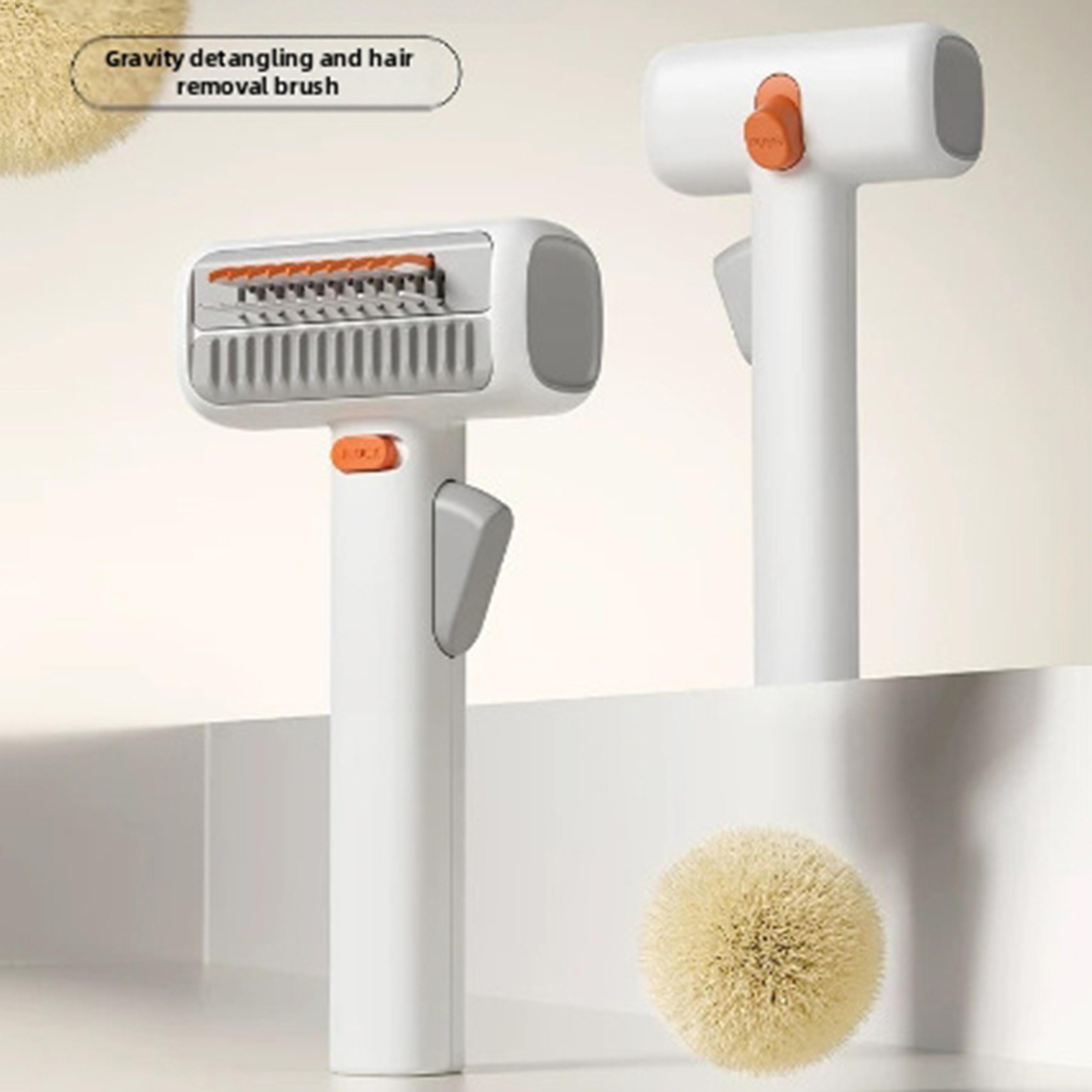 pet grooming comb & deshedding tool for dogs and cats with self-cleaning double-sided design