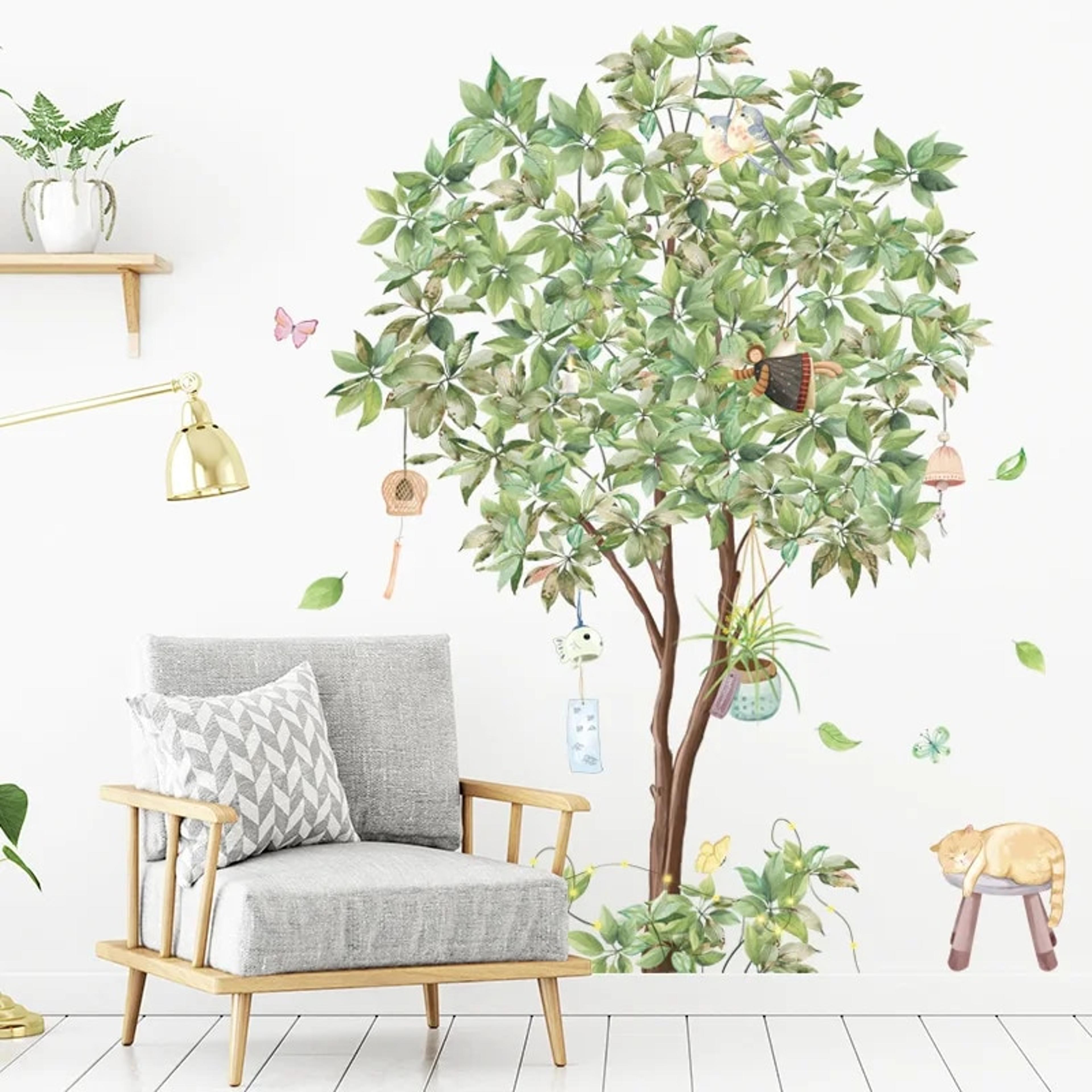 large nordic tree wall stickers living room decoration bedroom home decor art removable decals