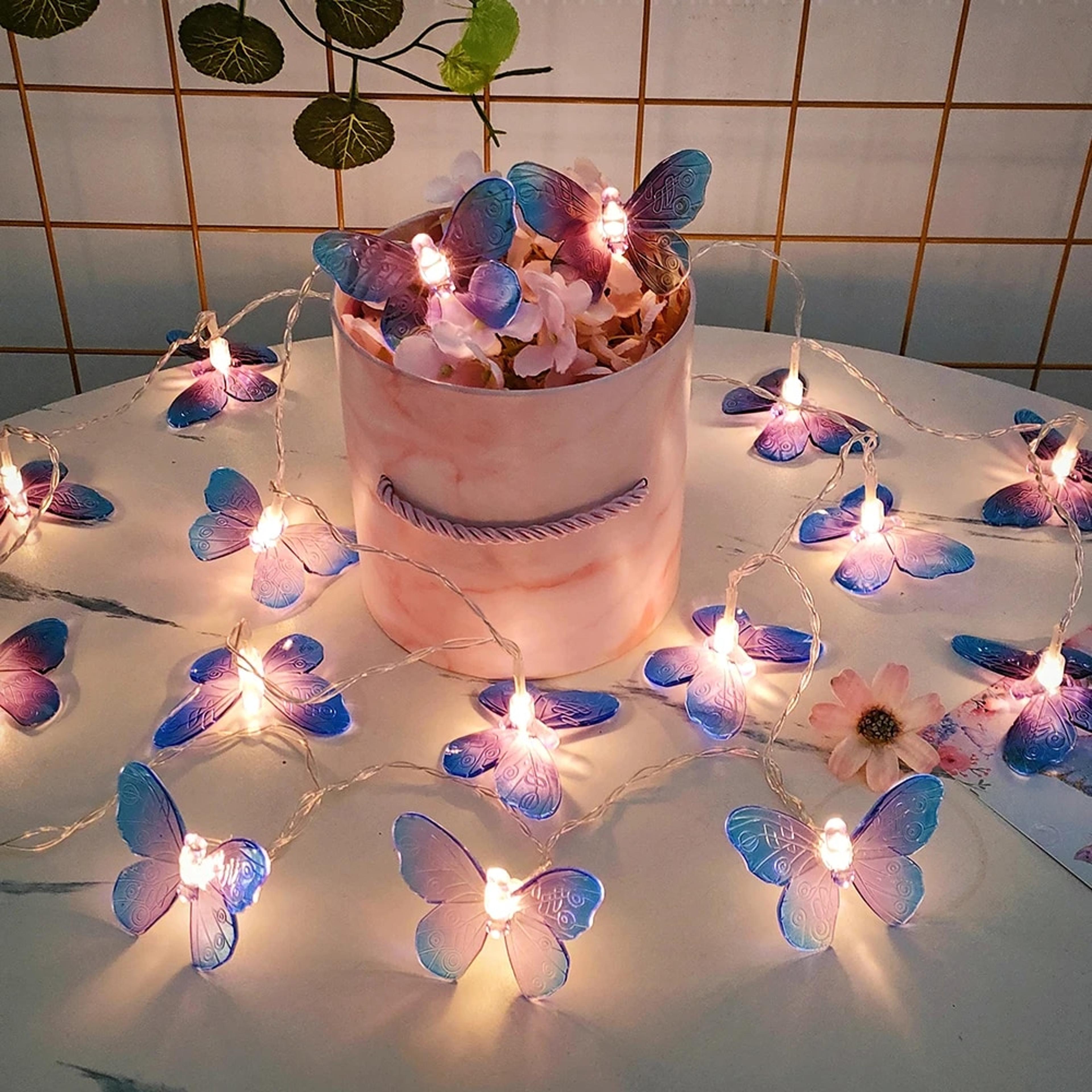 1.5m 10 led butterfly lights string: battery operated outdoor fairy night lamp for room decoration, garland curtain idea