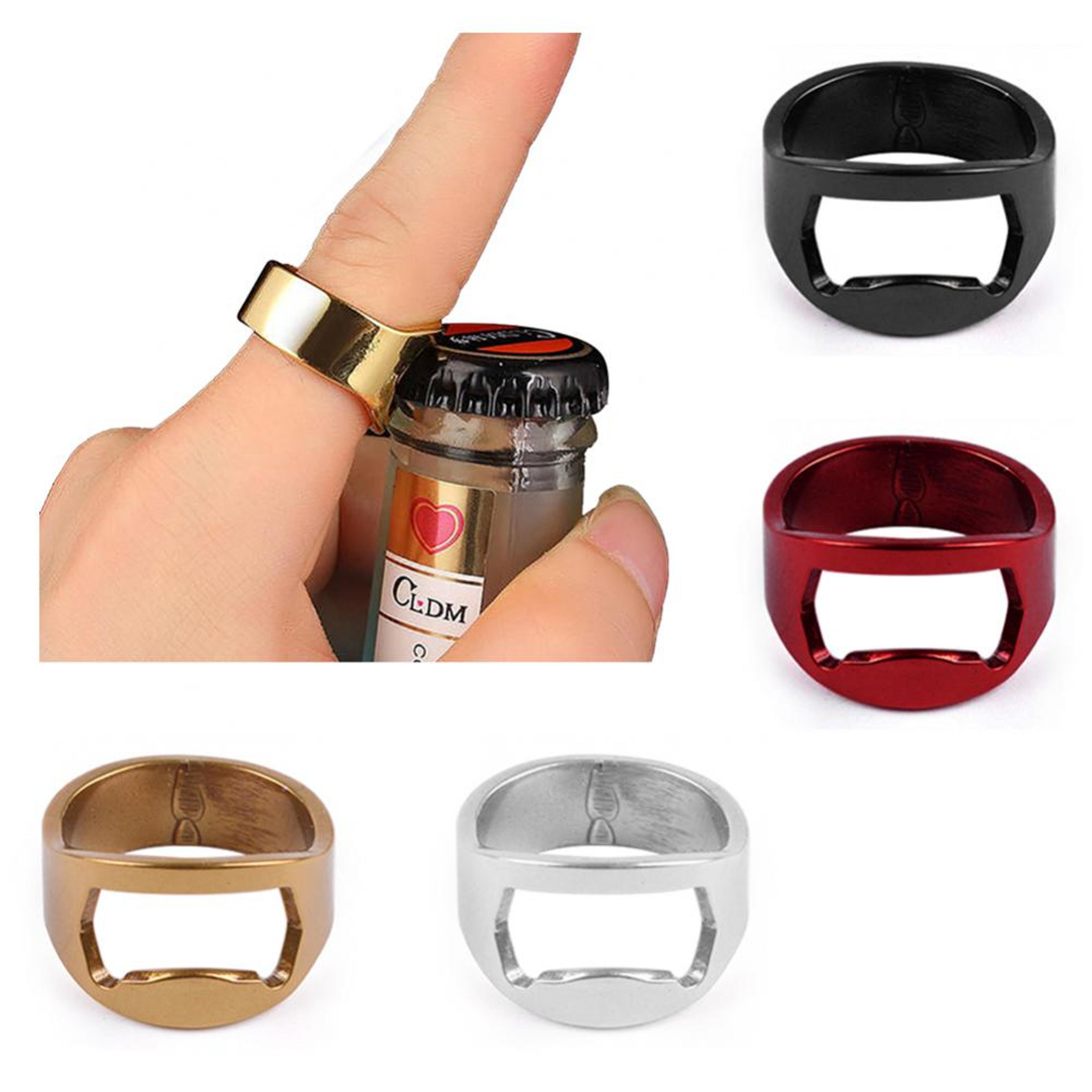 portable 22mm stainless steel beer opener: easy-to-use can & bottle opener ring