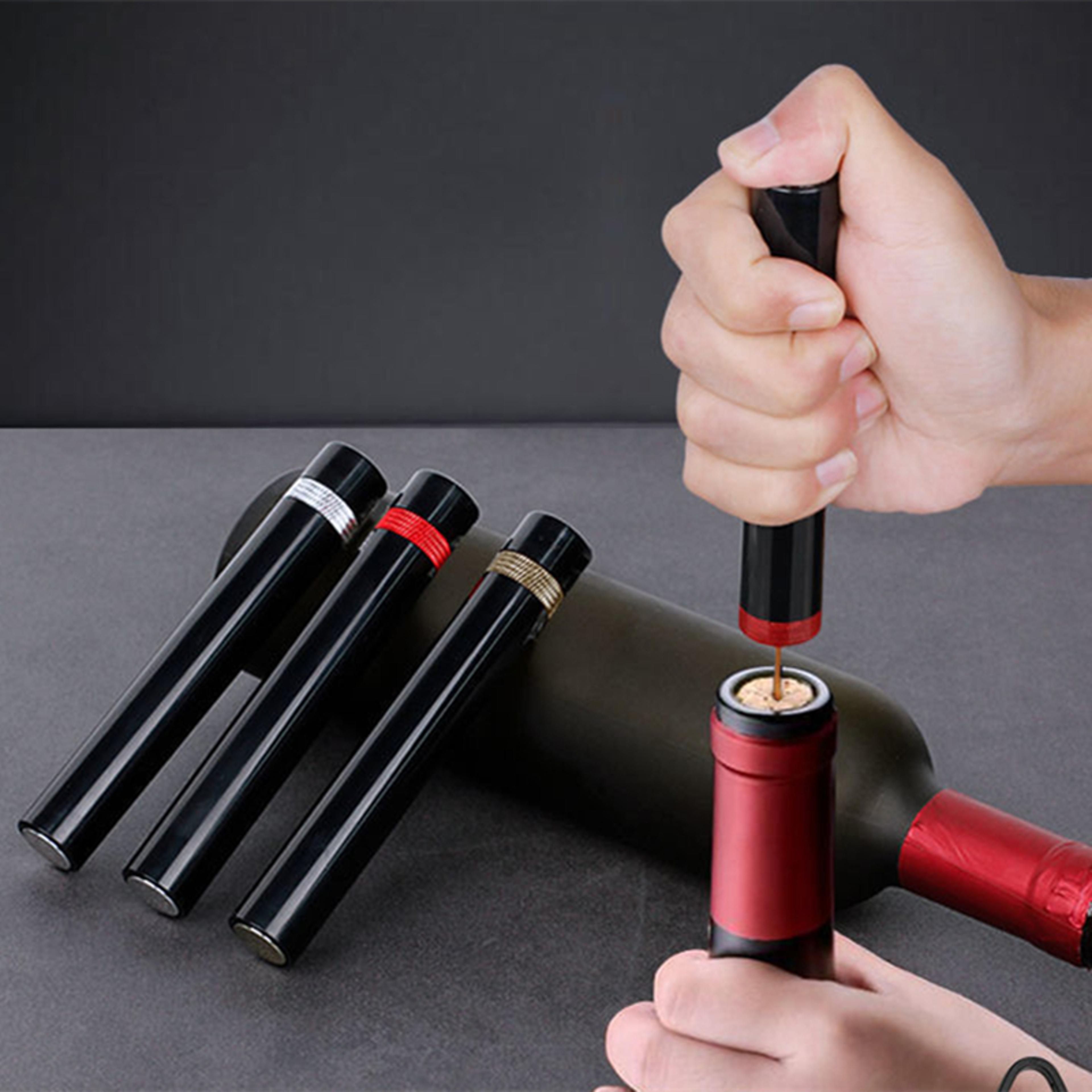 portable stainless steel wine bottle opener: easy cork remover pump for home parties