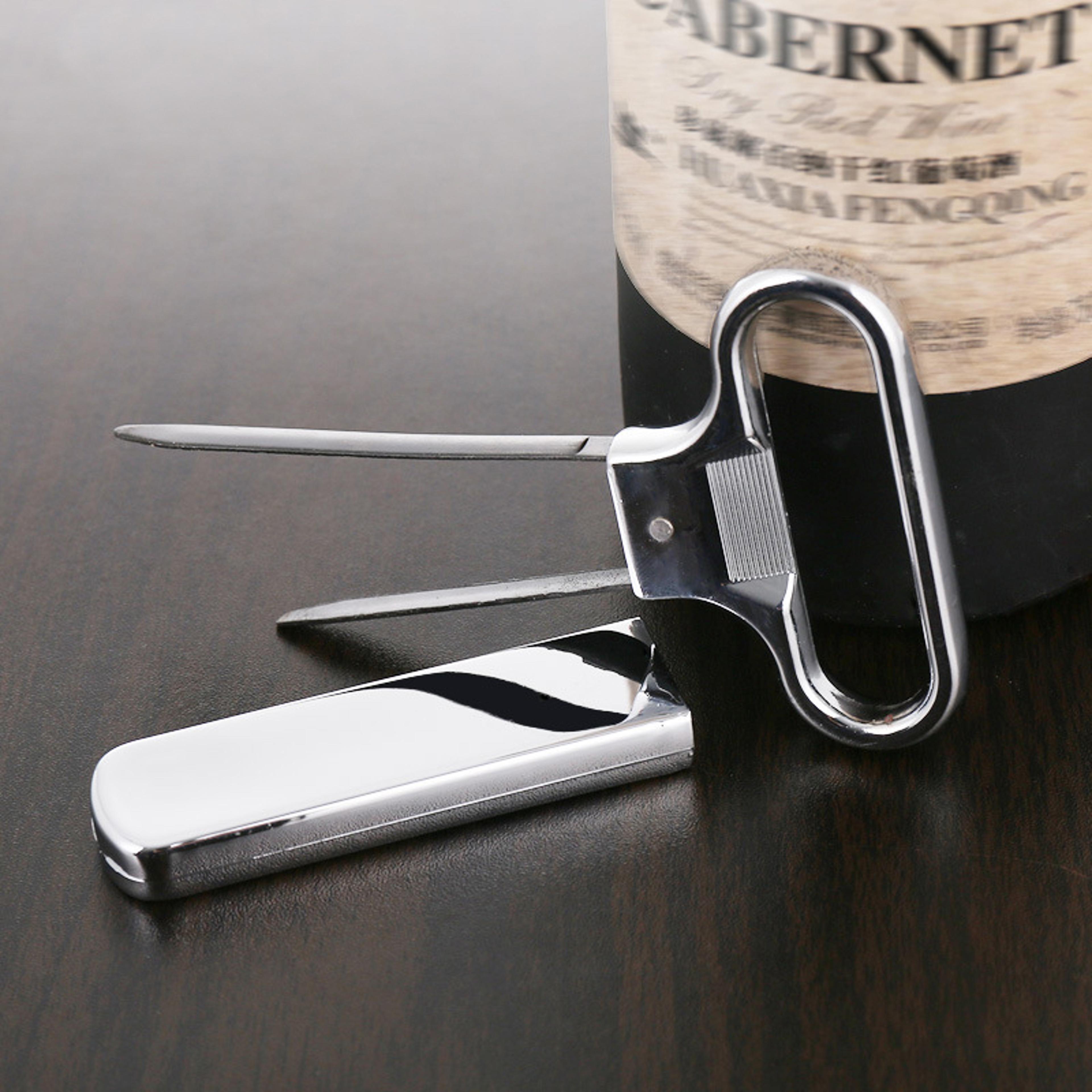metal two-prong cork puller: portable wine opener for old red wine & champagne - home, hotel, bar tools