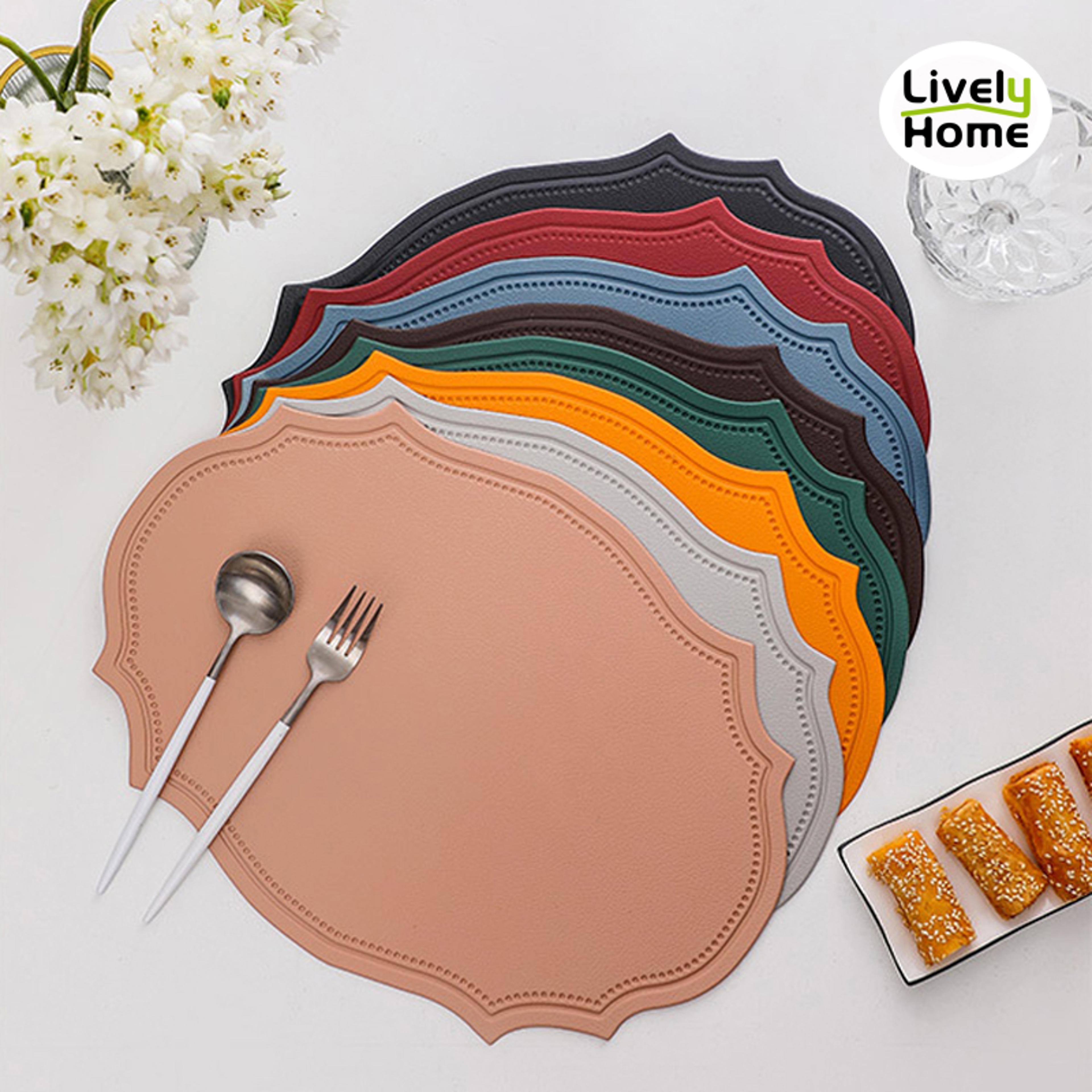 modern nordic kitchen accessories: leather placemat set for dining tables
