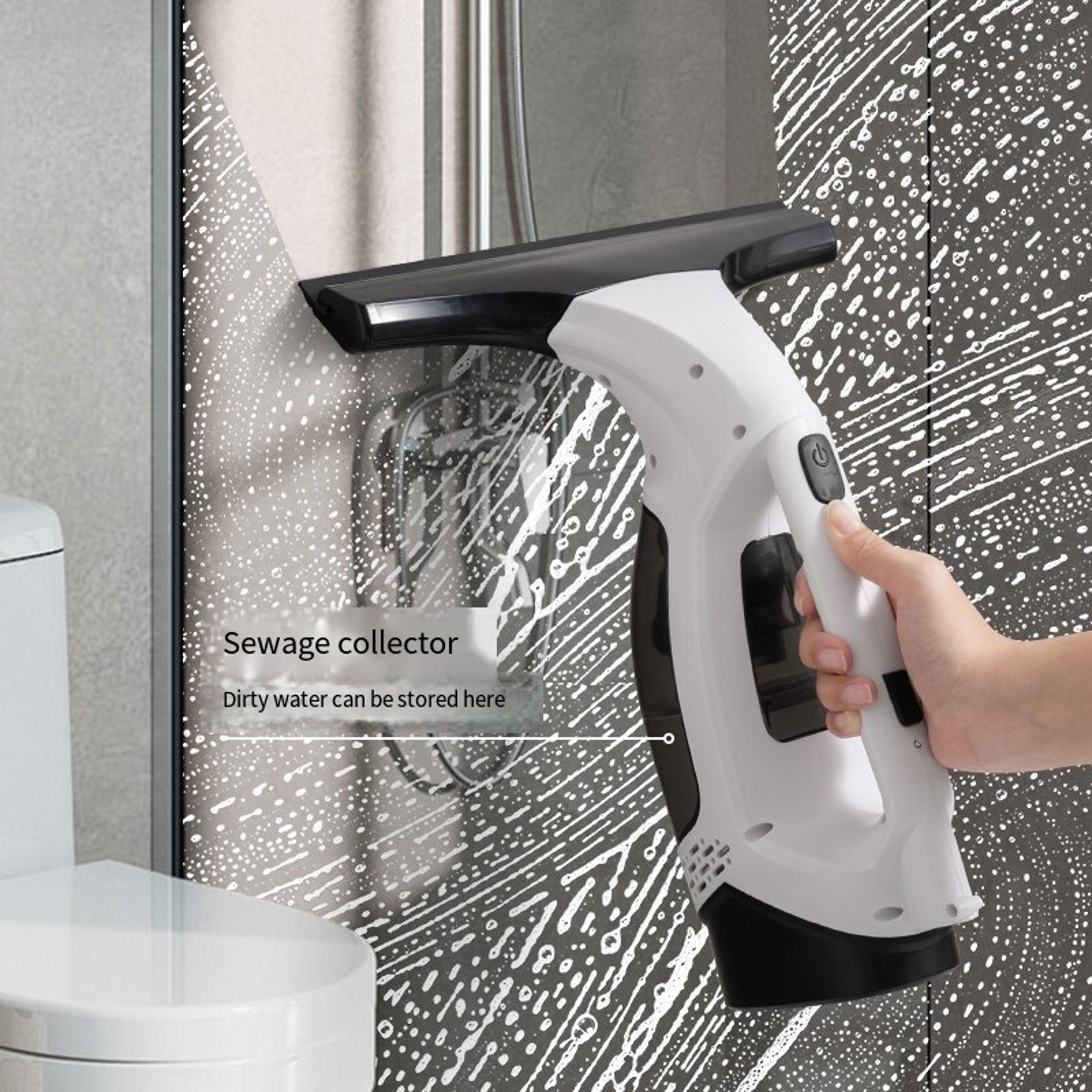 multifunctional electric cordless window cleaner machine, white cordless rechargeable automatic glass cleaner, portable