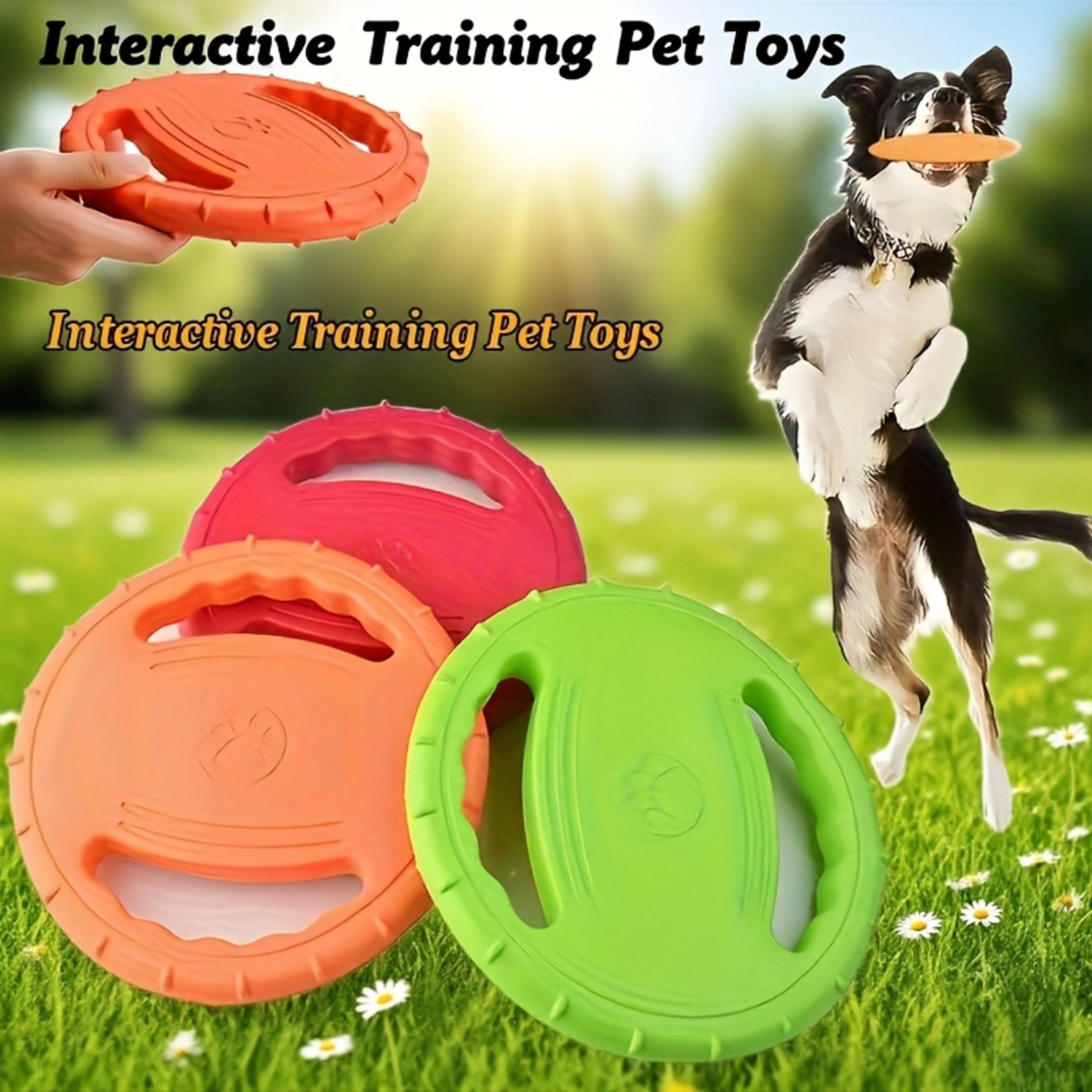 flying disc dog training toy interactive outdoor chew toy for puppies and dogs, floating water toy