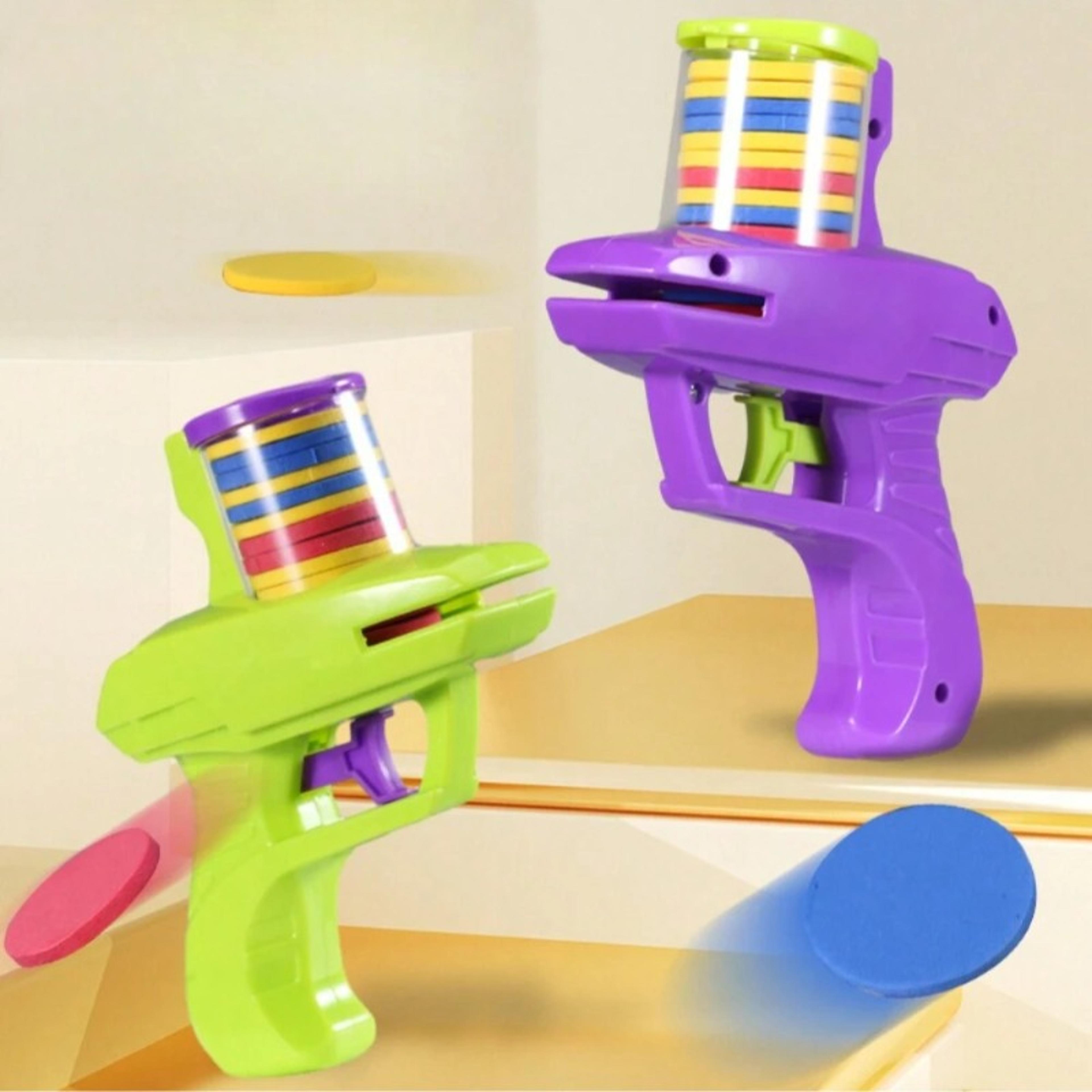 purple rocket spin foam disc launcher flying disc shooter for kids
