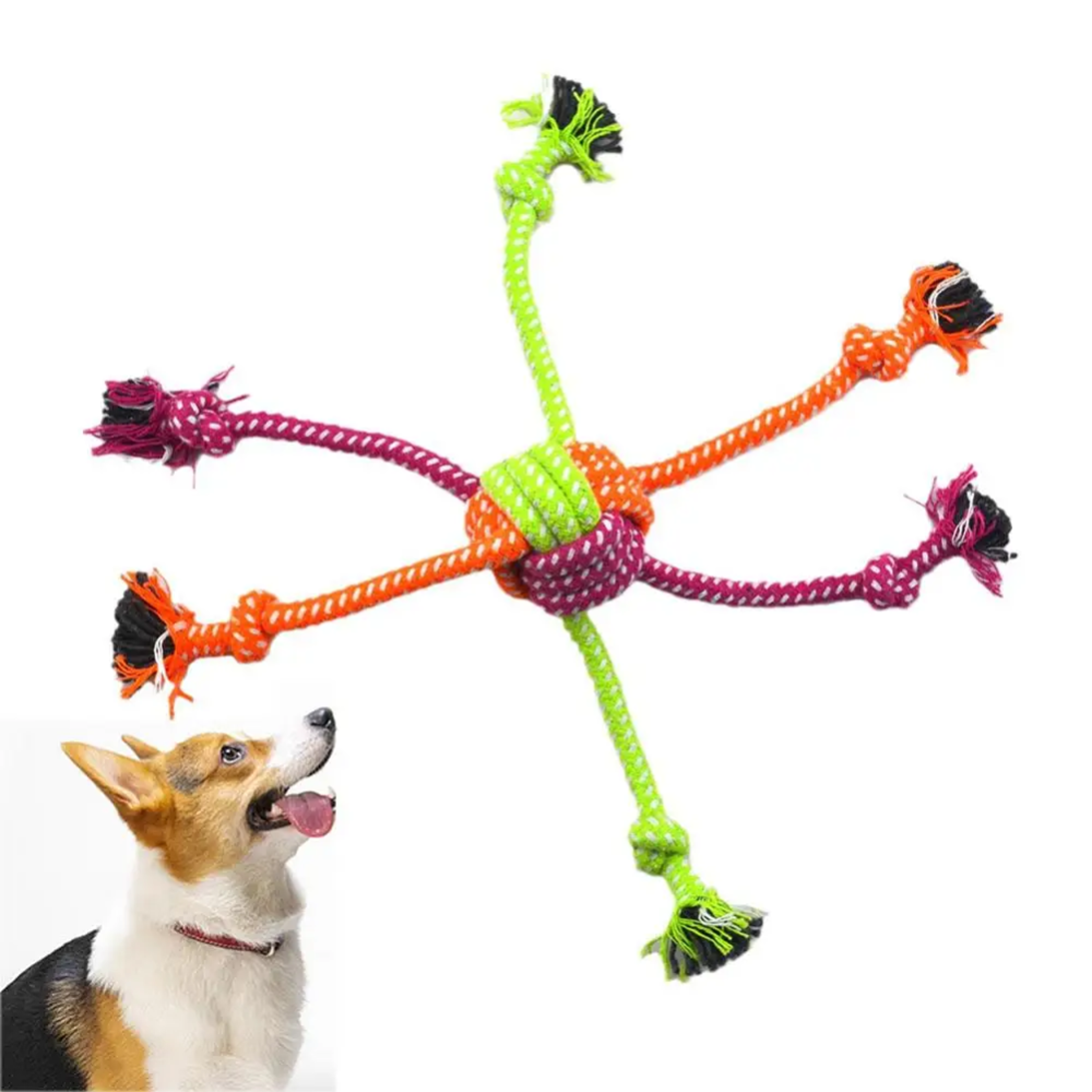 interactive dog rope toy for chewers durable tug and chew toy