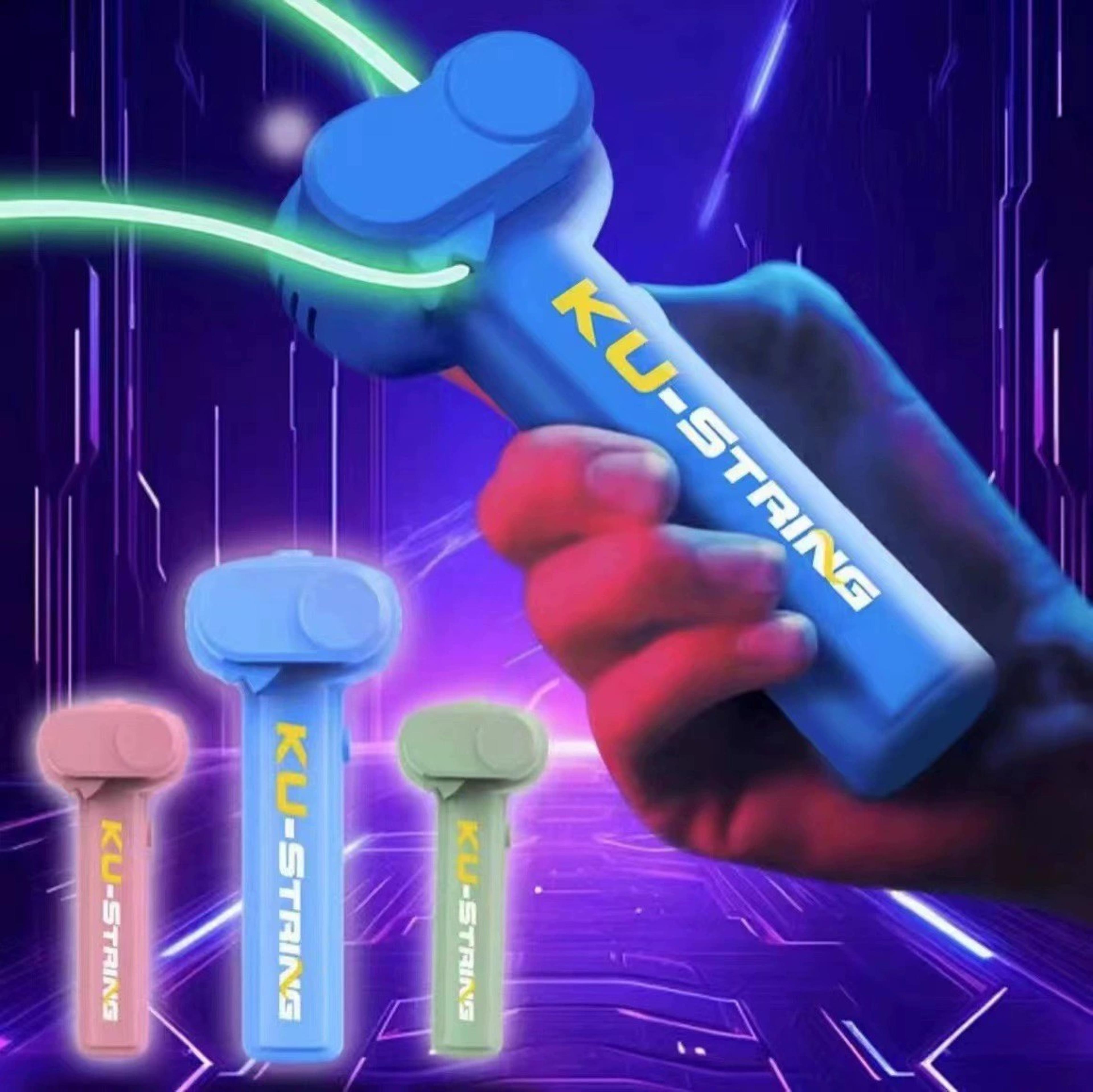 glow rope launcher toy adjustable speed string shooter for kids and adults