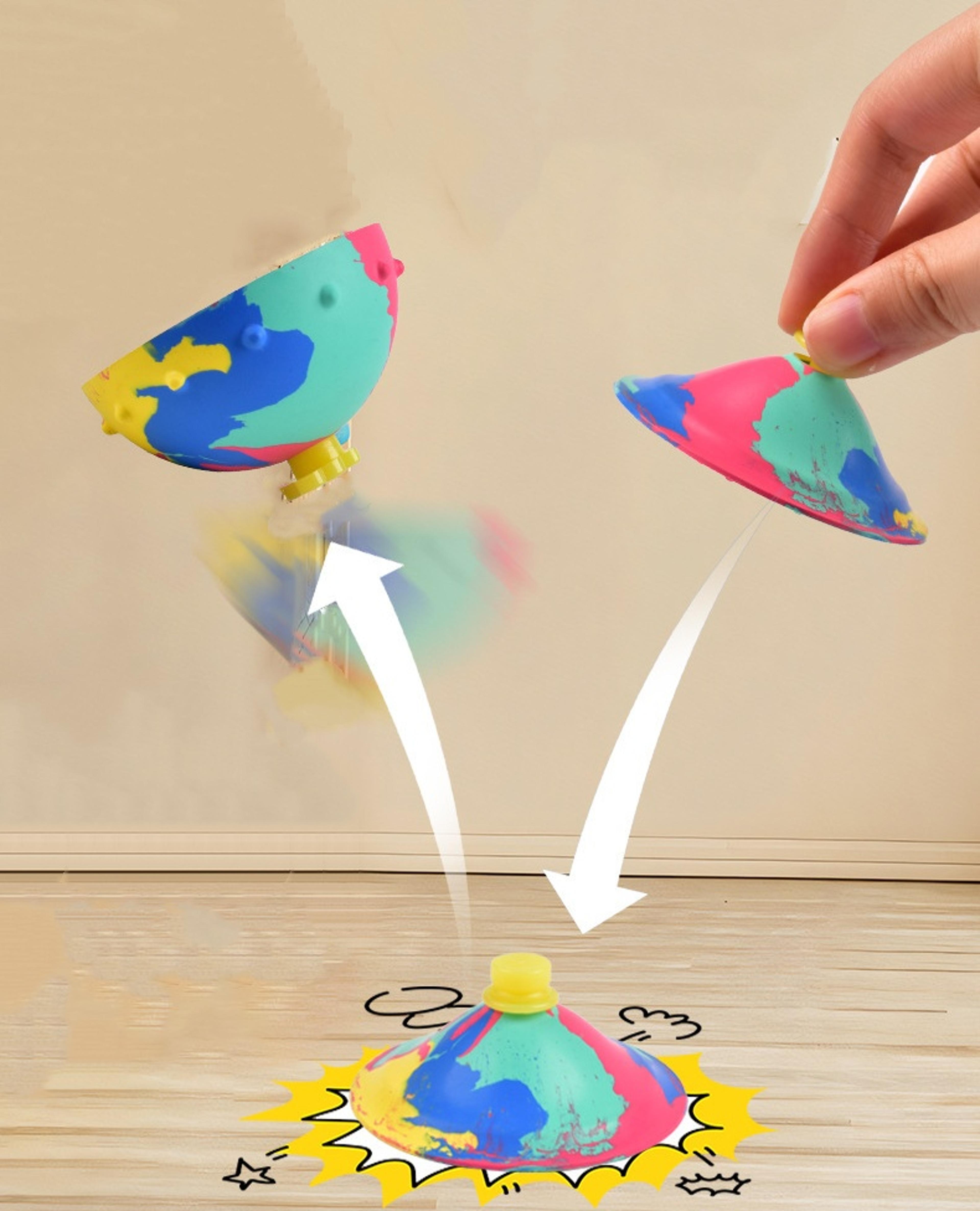 camouflage bounce spin toy for kids outdoor play