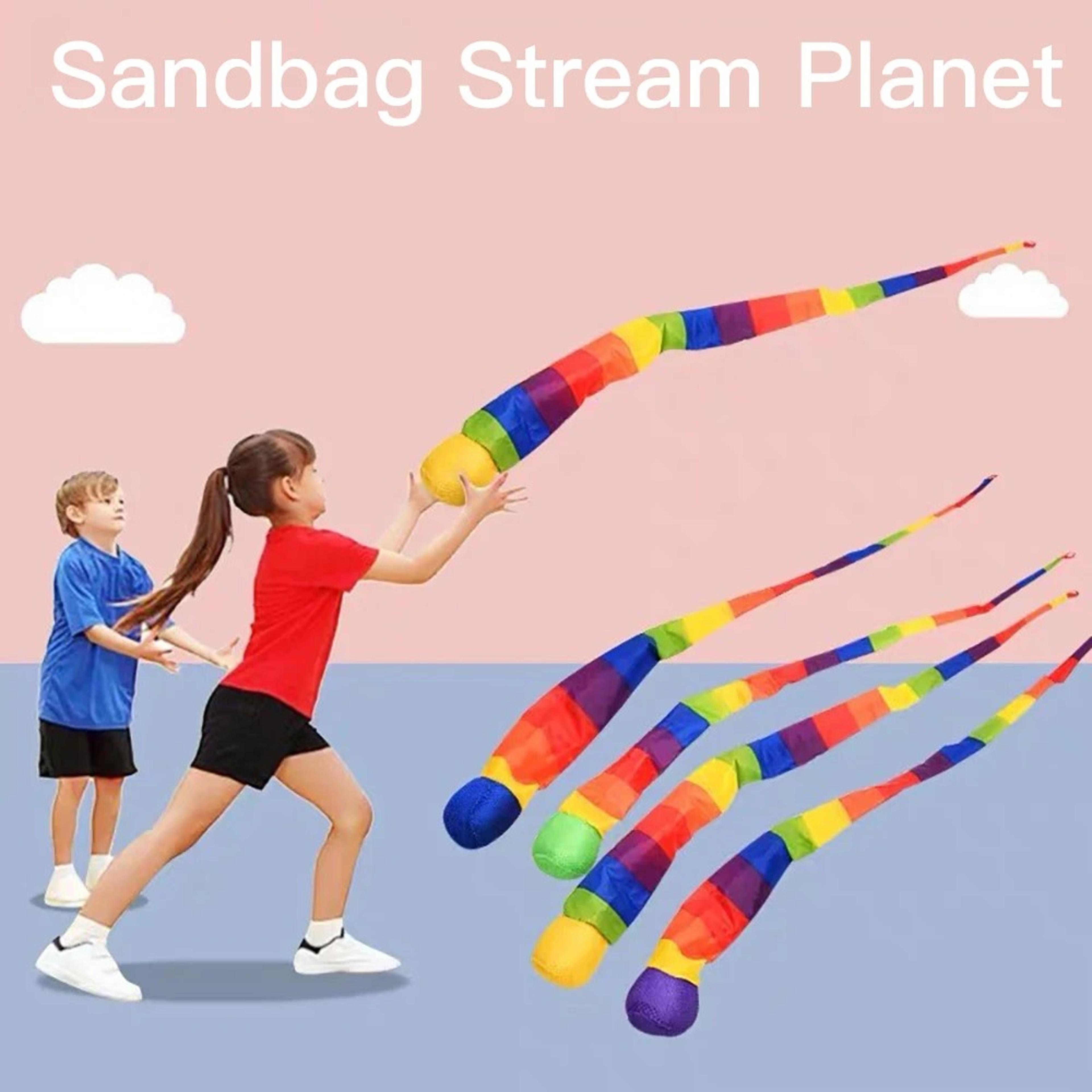 rainbow tail throw and catch ball for kids outdoor hand eye coordination play
