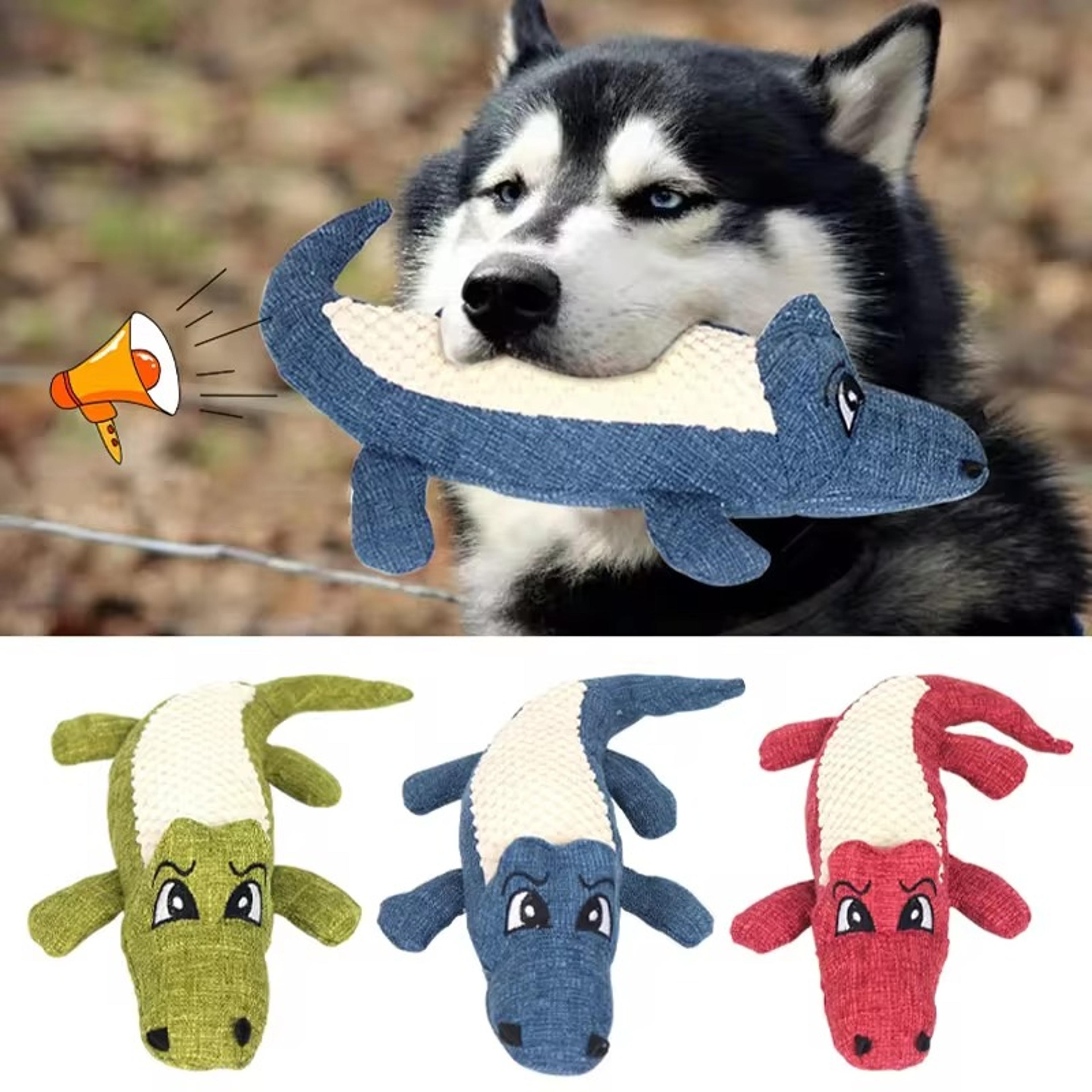 alligator squeaky plush dog toy for interactive chew play