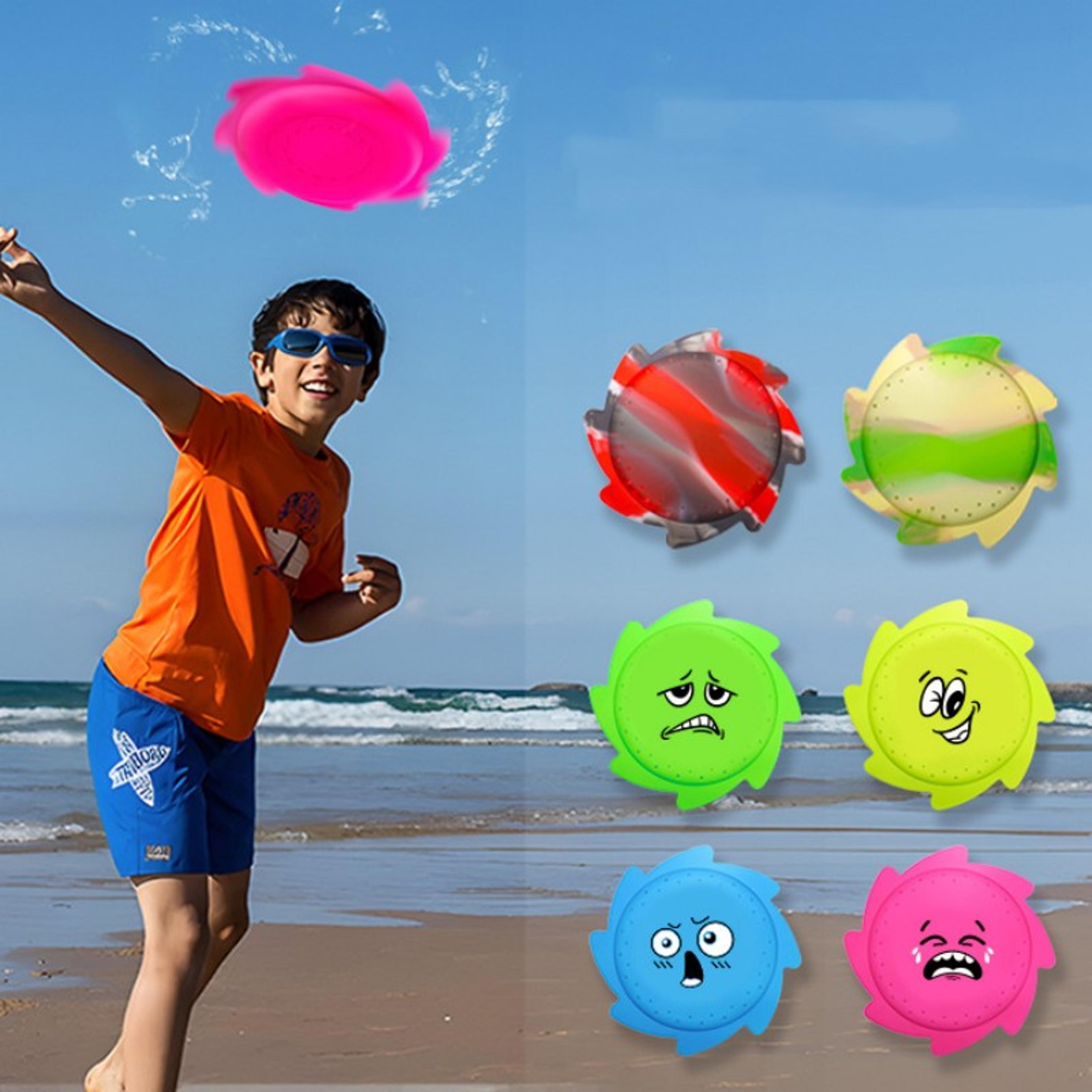 splash spin water flying disc for kids beach and pool play