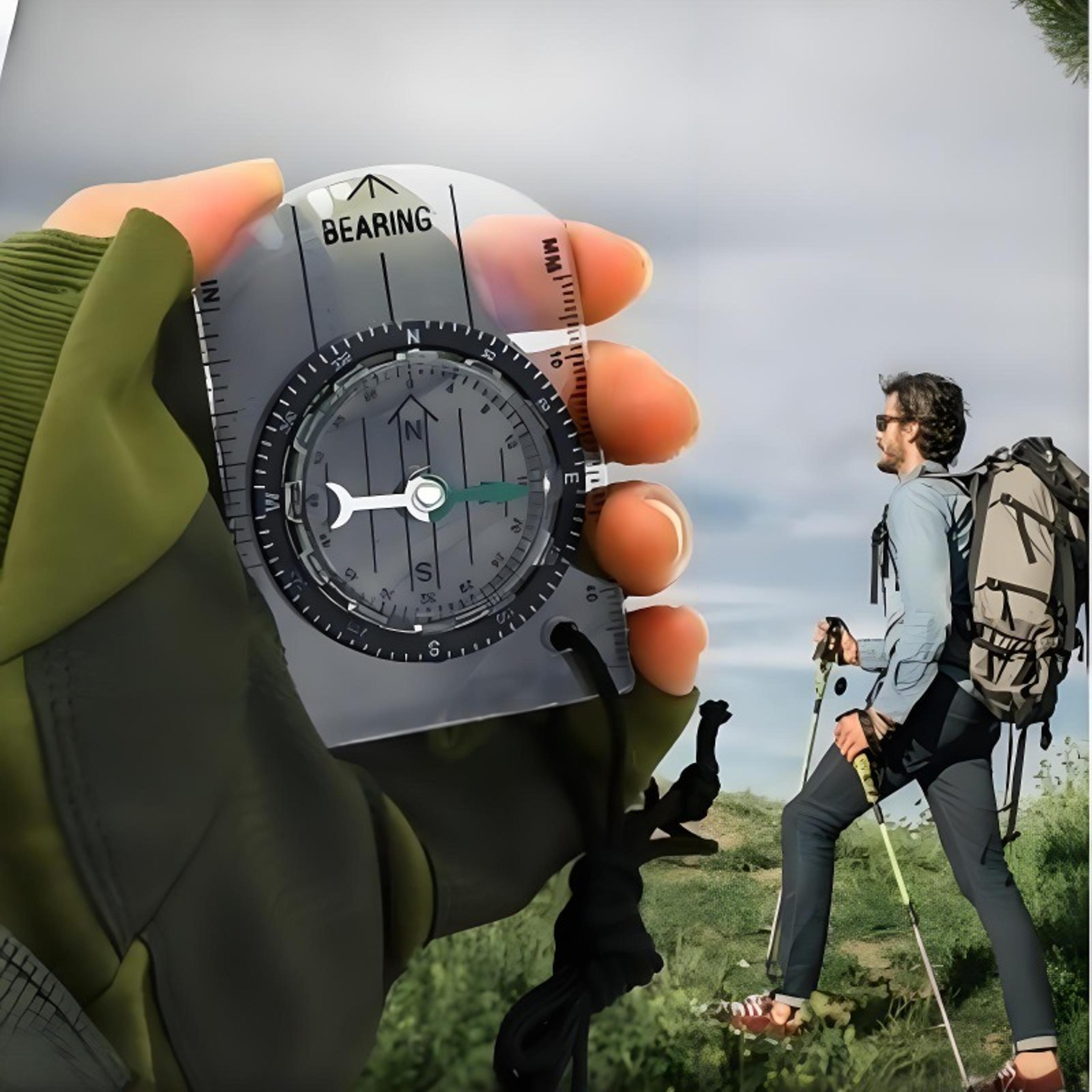 mini baseplate compass with map ruler for hiking and camping