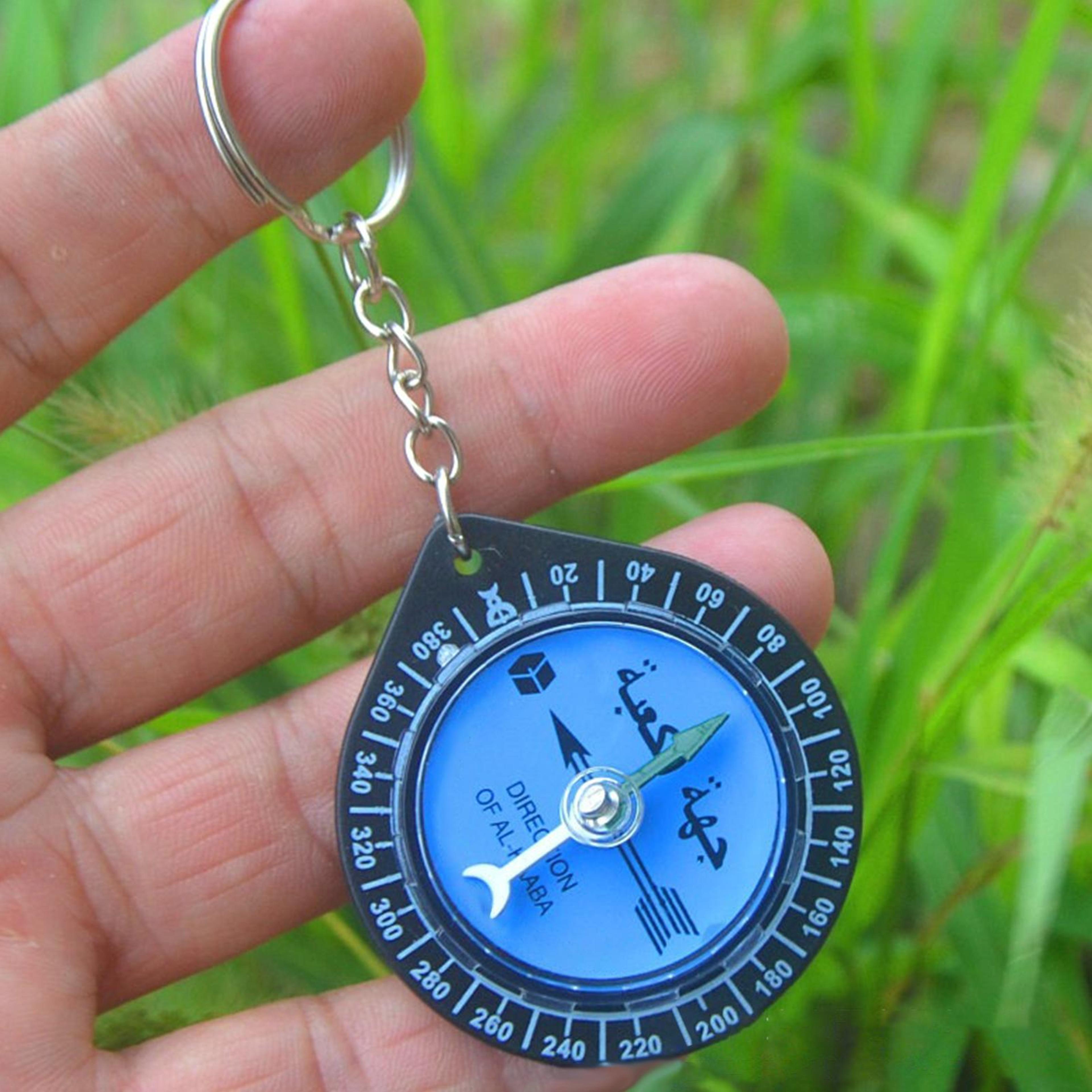 portable qibla compass keychain for muslim prayer travel and hiking