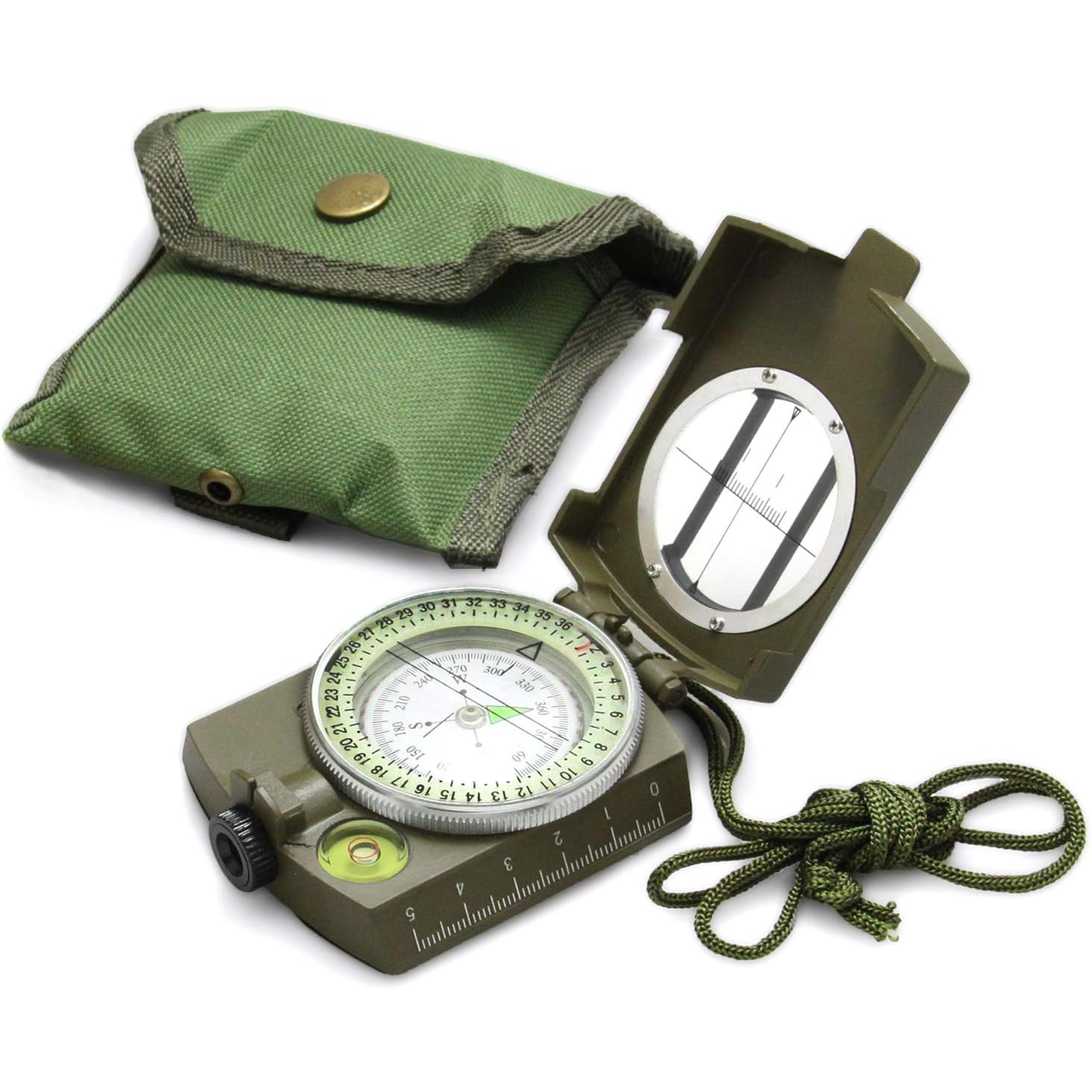 professional lensatic compass for hiking and survival with luminous sighting navigation