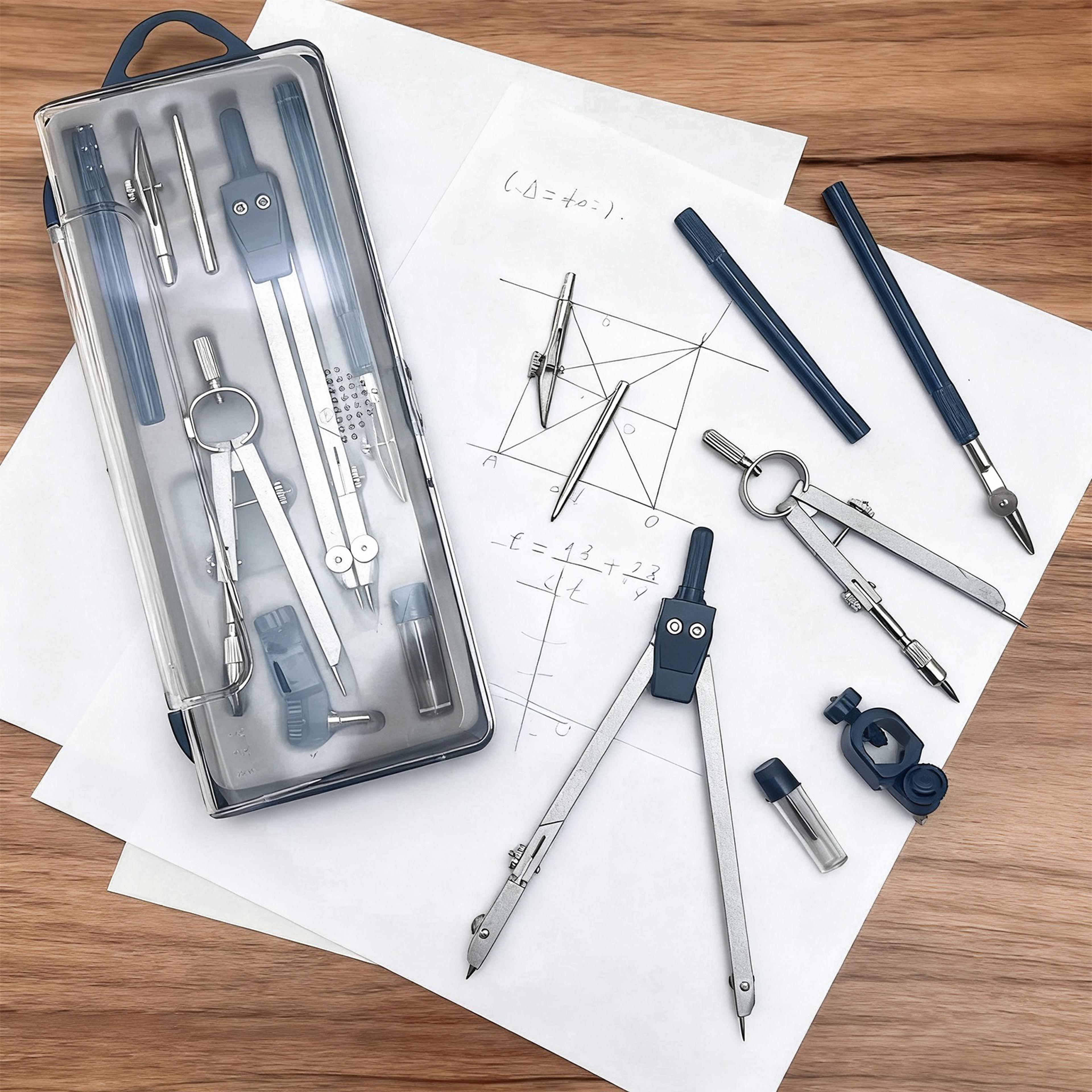 precision geometry compass set professional math drafting kit with metal tools