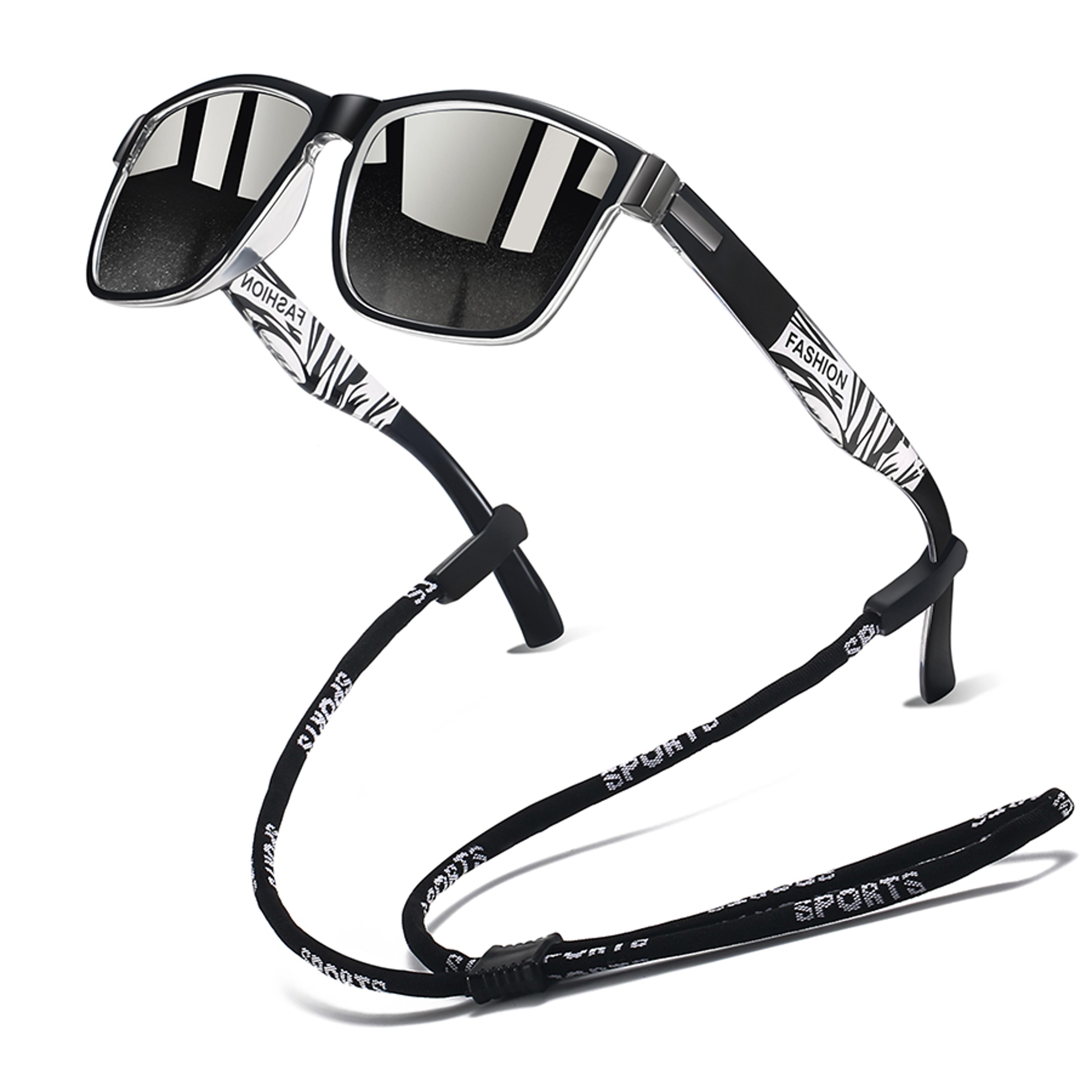 retro square sunglasses with chain detail lightweight unisex shades