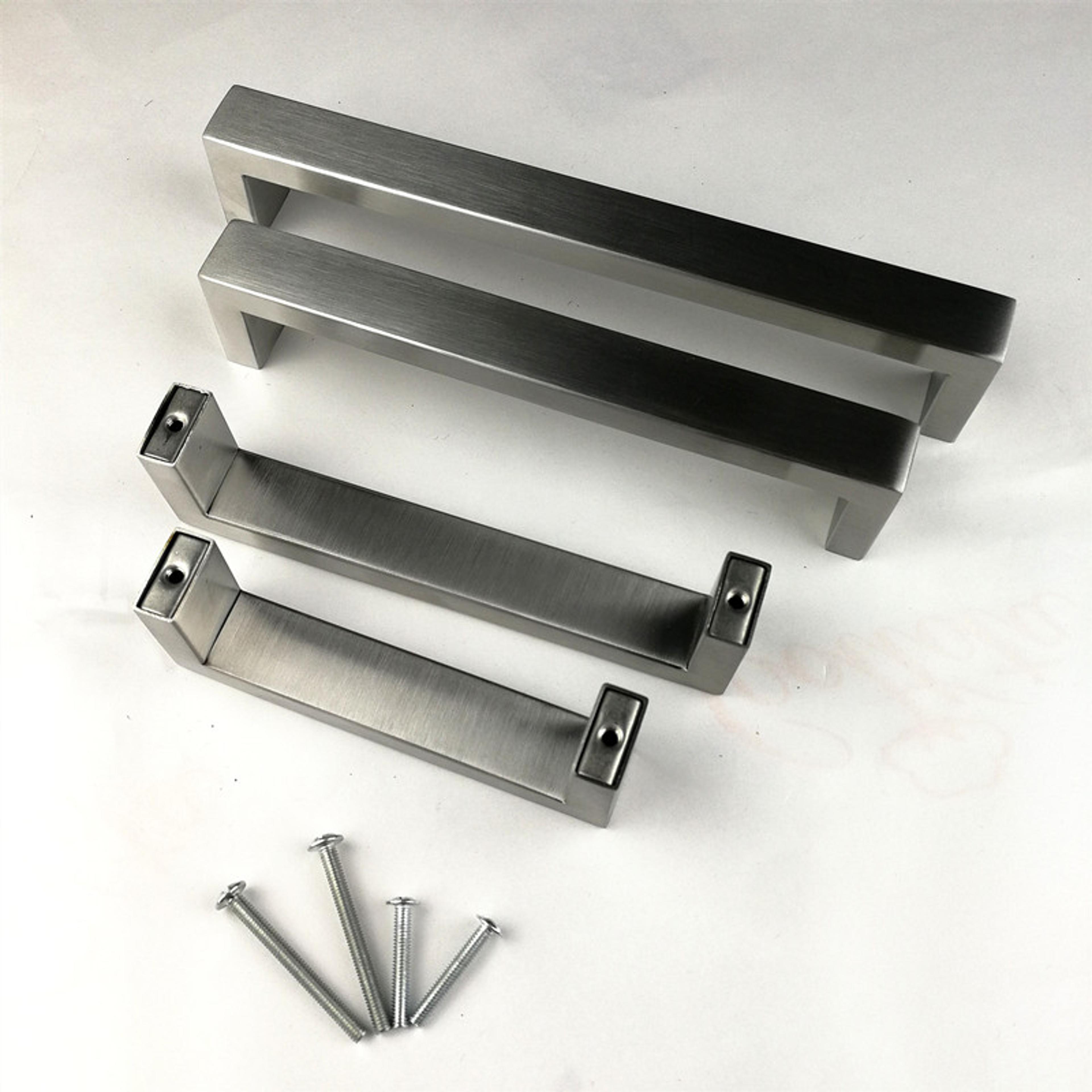 modern stainless steel cabinet handles brushed nickel square bar kitchen cabinet pulls