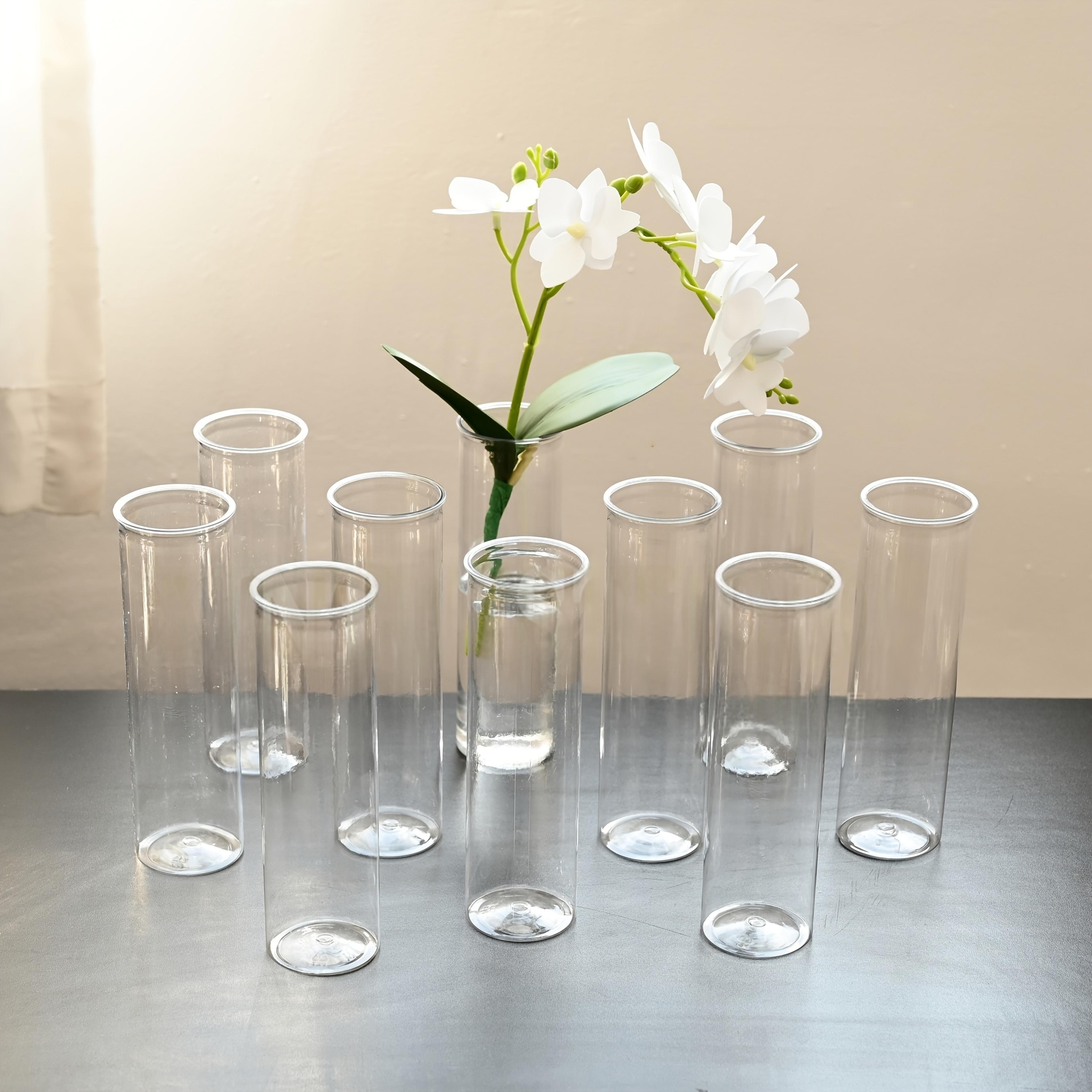 clear cylinder vase set for flowers, desktop decor and wedding centerpieces