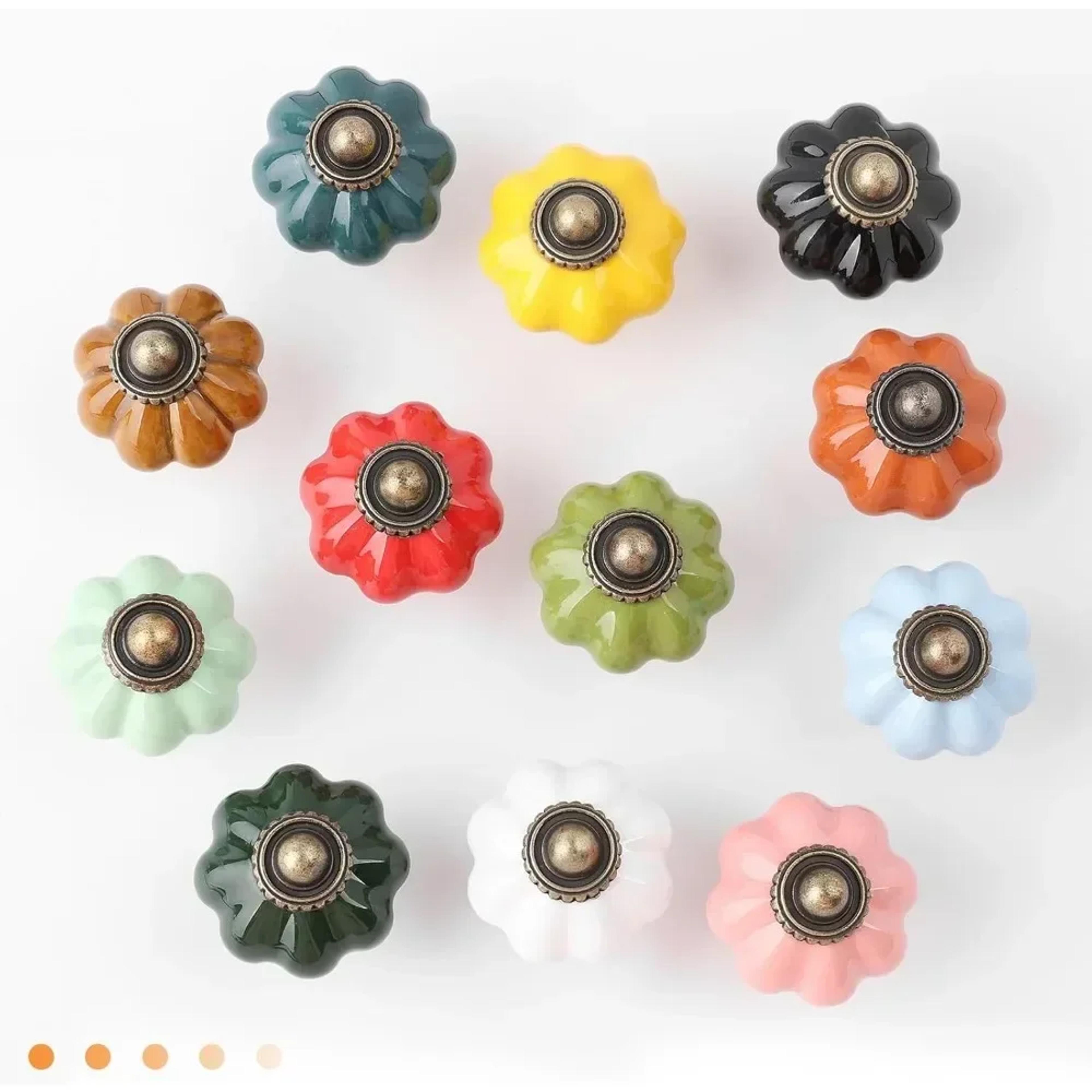 vintage ceramic pumpkin cabinet knobs for kitchen cabinets dresser drawers and wardrobes