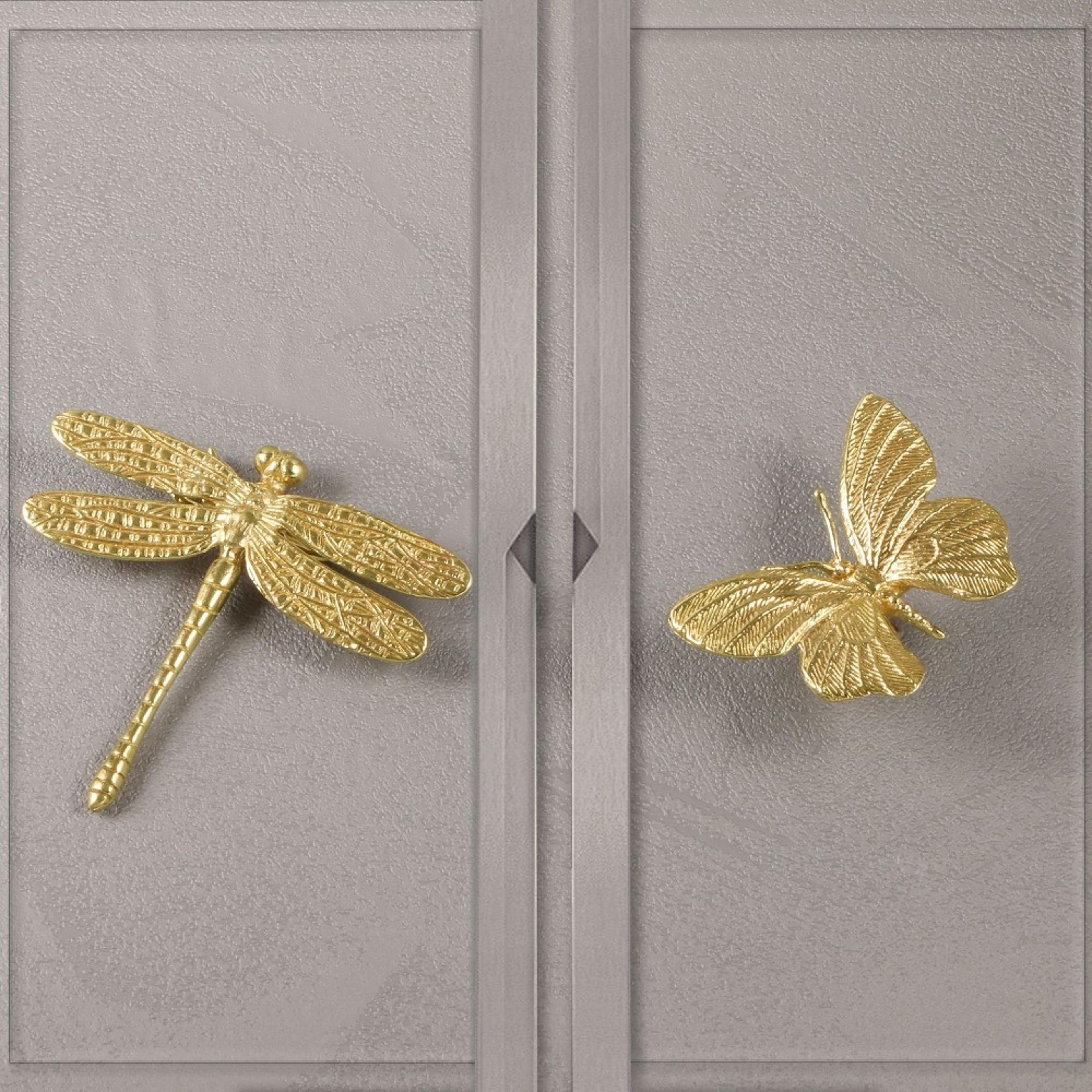 vintage brass butterfly dragonfly cabinet knobs for drawers and wardrobes