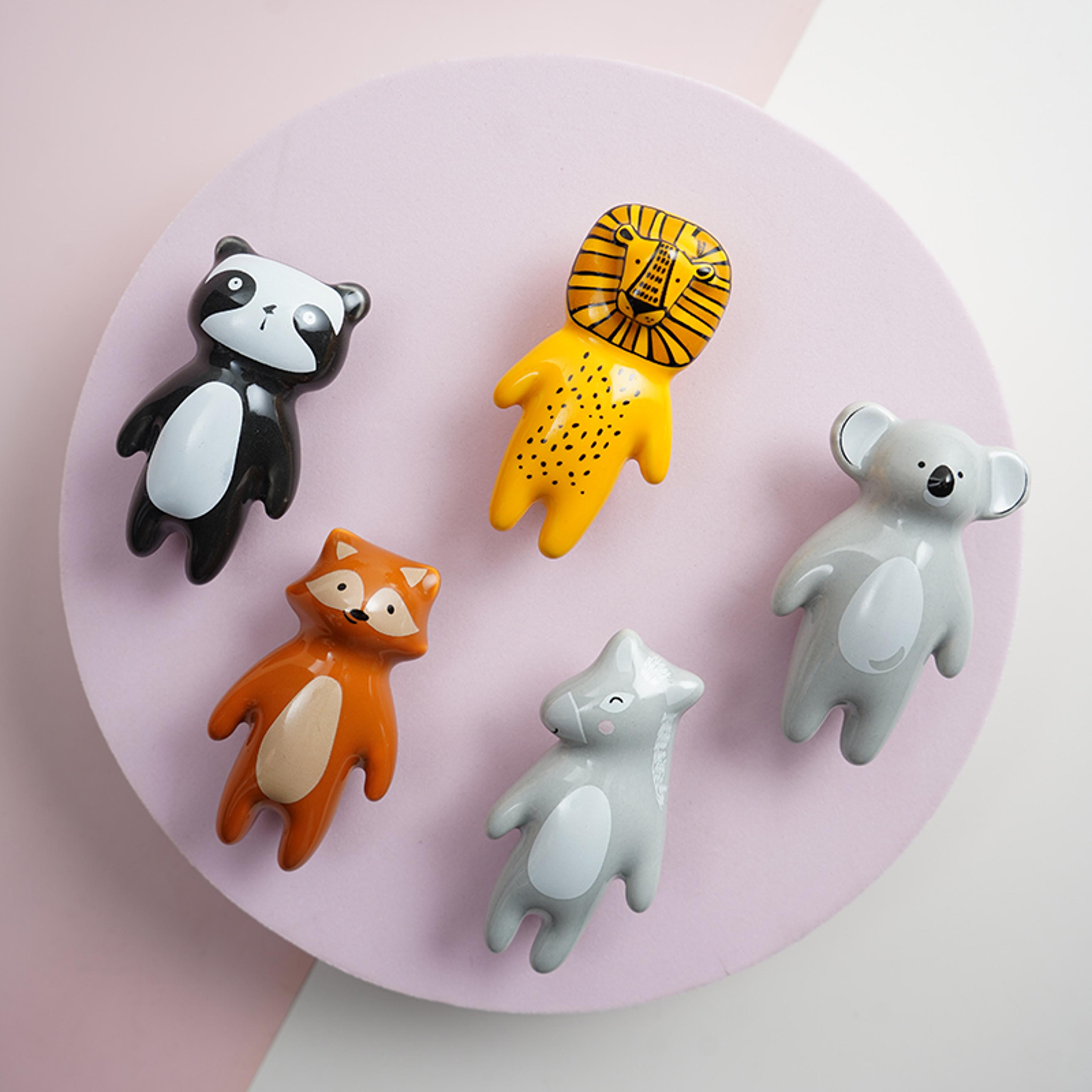 animal cabinet knobs set ceramic drawer pulls for kids dressers and nursery furniture