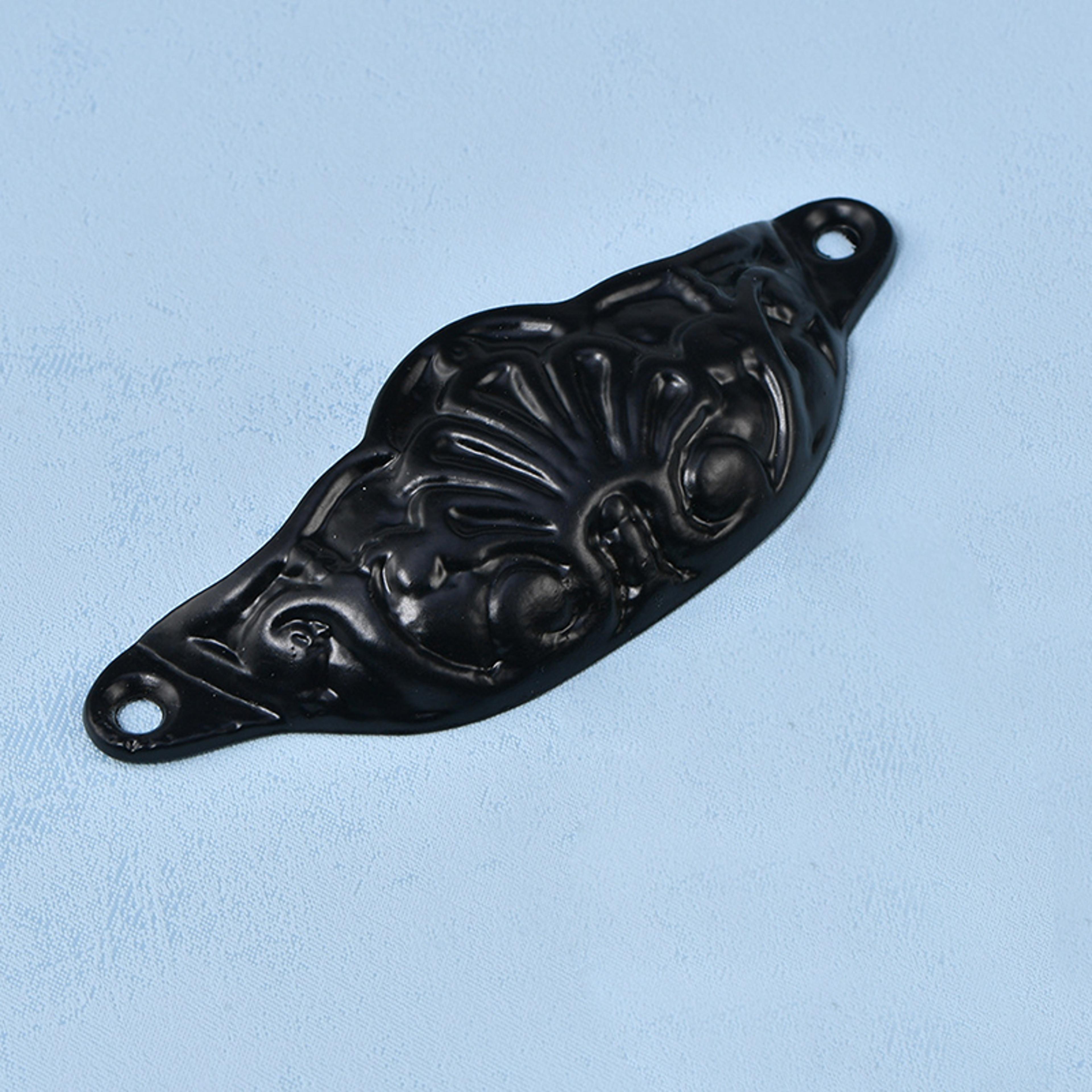 vintage iron half moon drawer pull antique cabinet bin handle