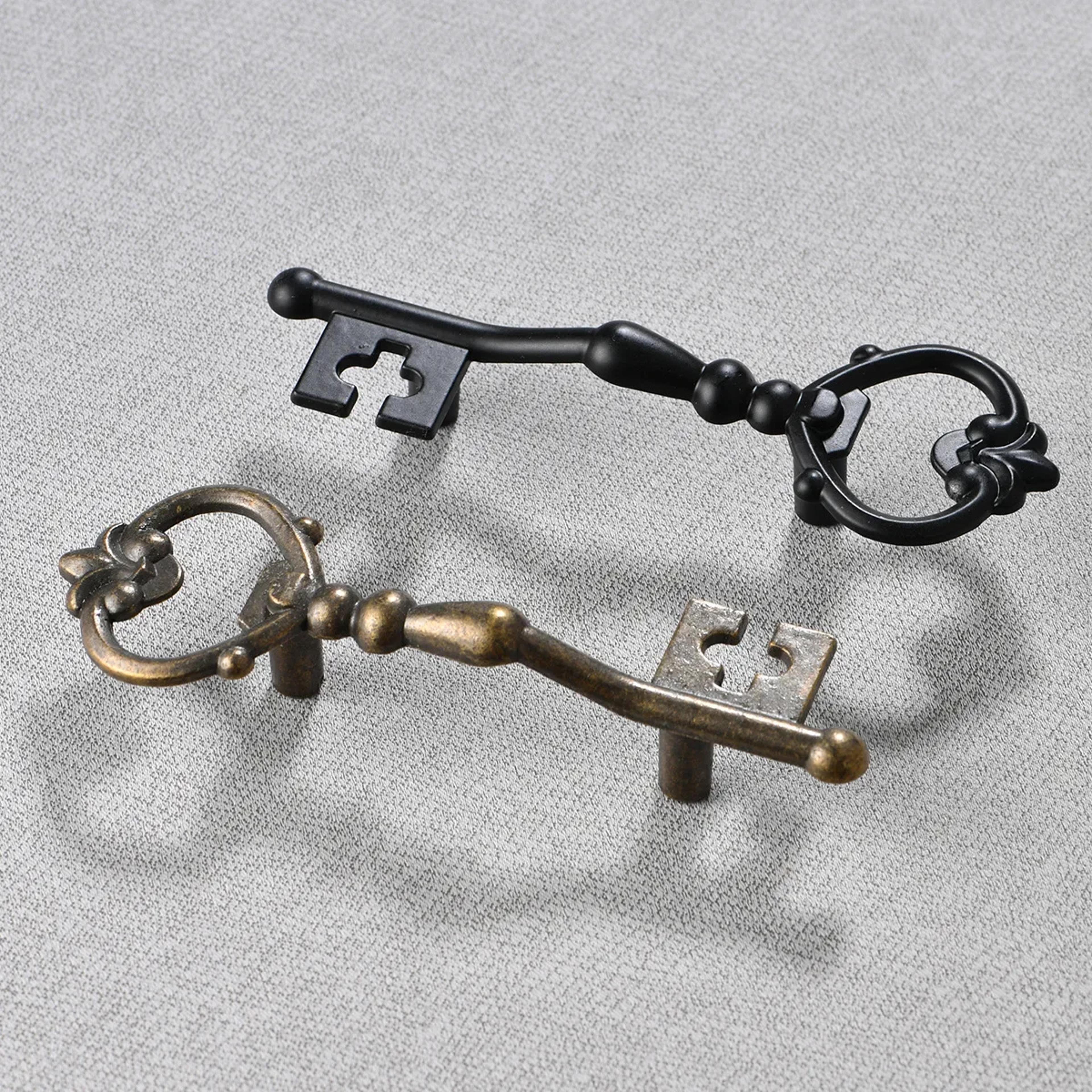 vintage key cabinet pulls antique bronze drawer handles