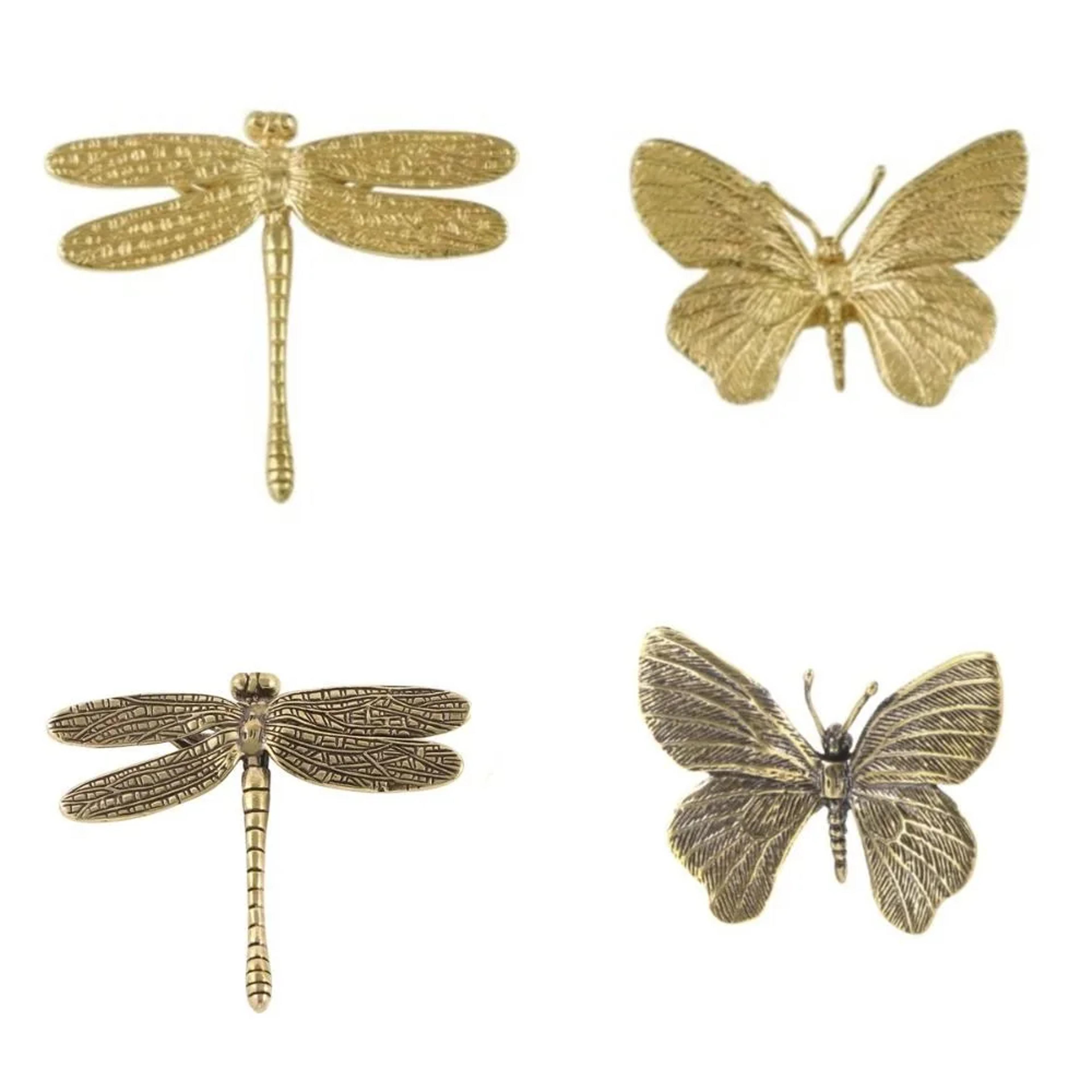 vintage brass butterfly dragonfly cabinet pulls for drawers and wardrobes