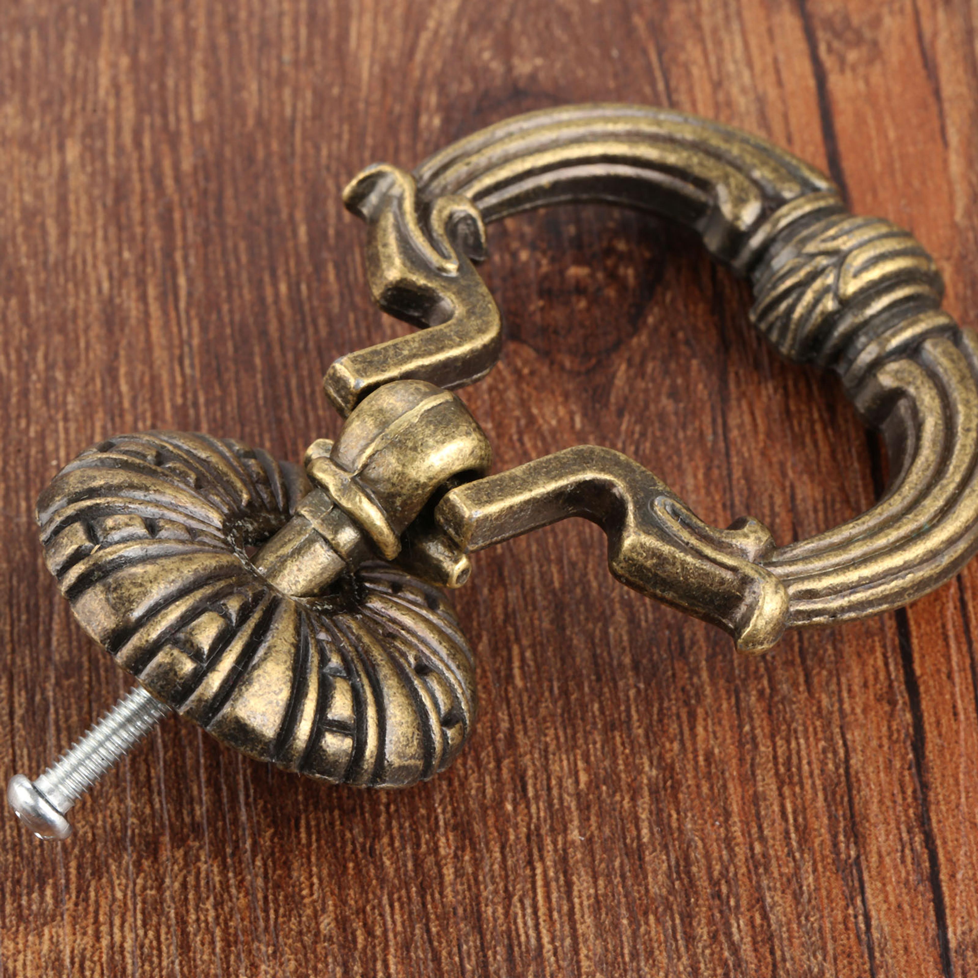 antique bronze drawer ring pull vintage cabinet hardware
