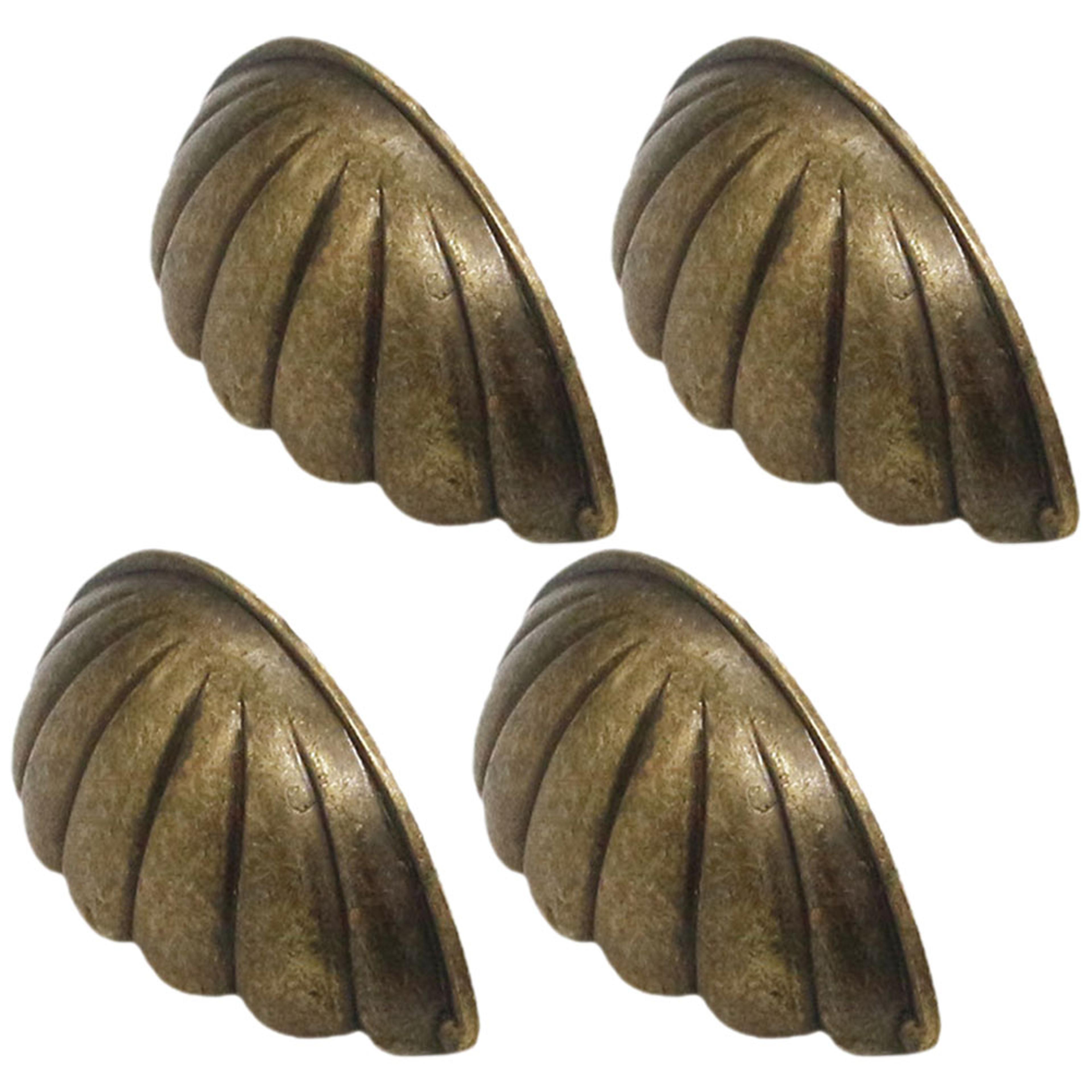 vintage shell drawer pulls set zinc alloy cabinet handles
