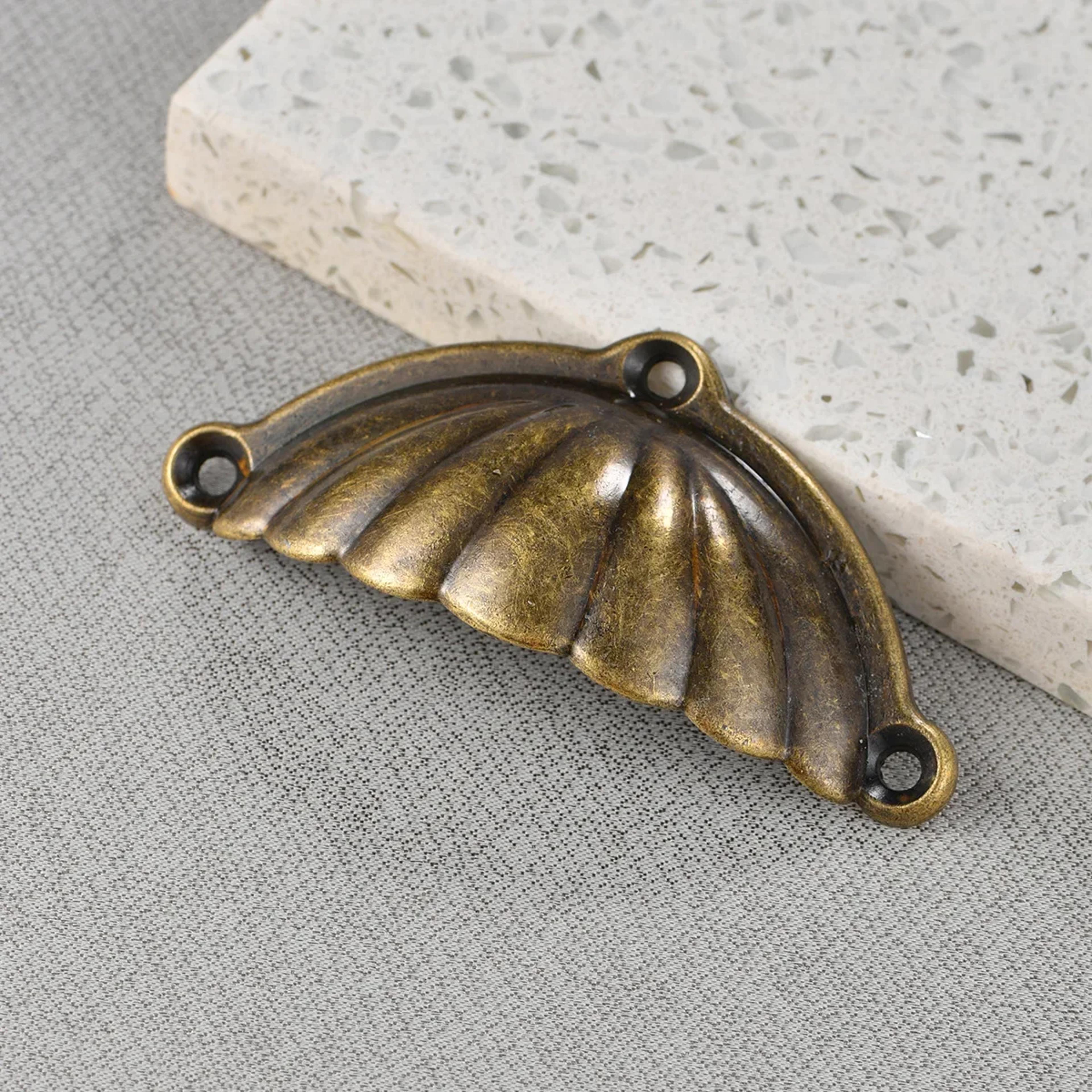 antique shell drawer pull handles for vintage cabinets