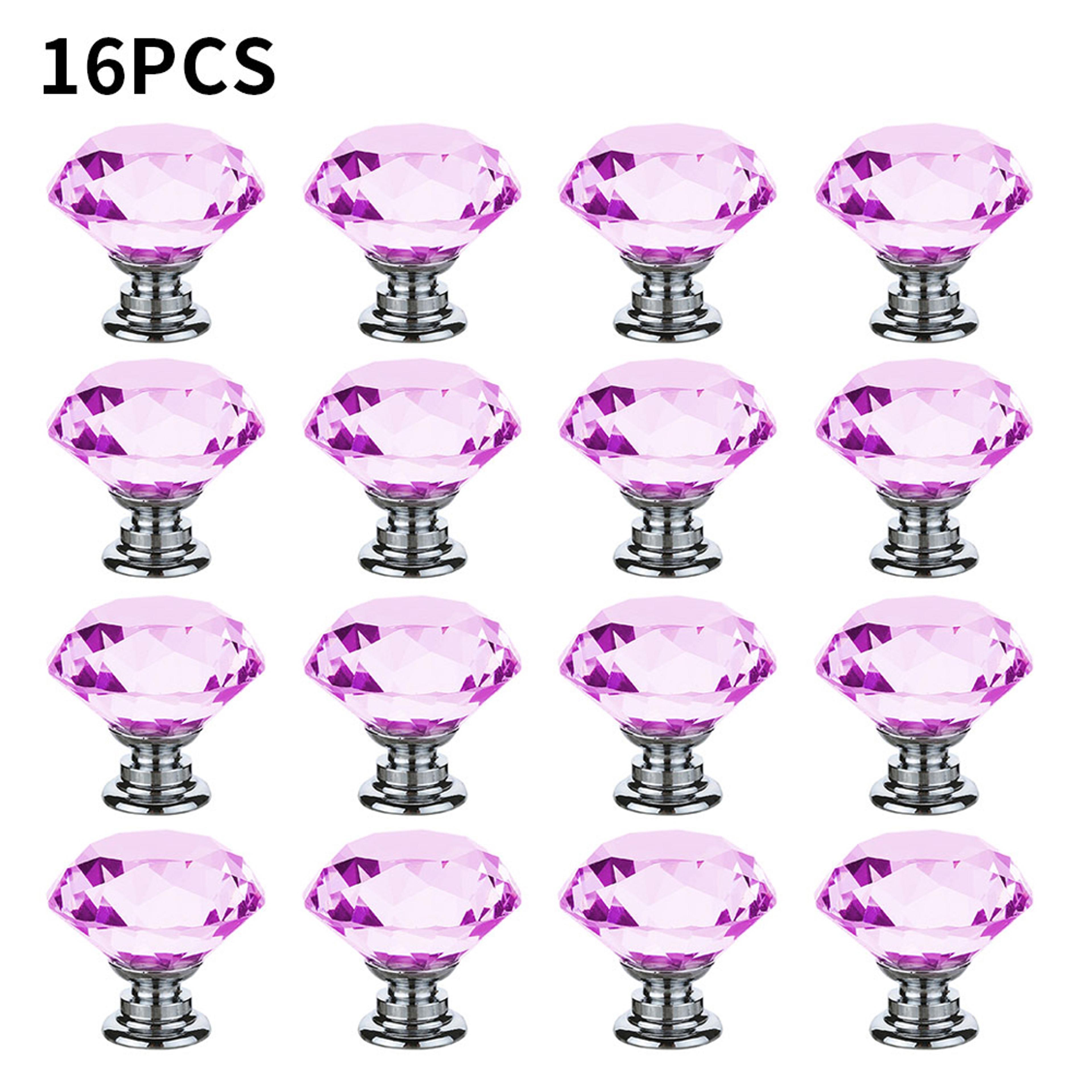 pink acrylic crystal drawer pull handles diamond shaped cabinet knobs for furniture