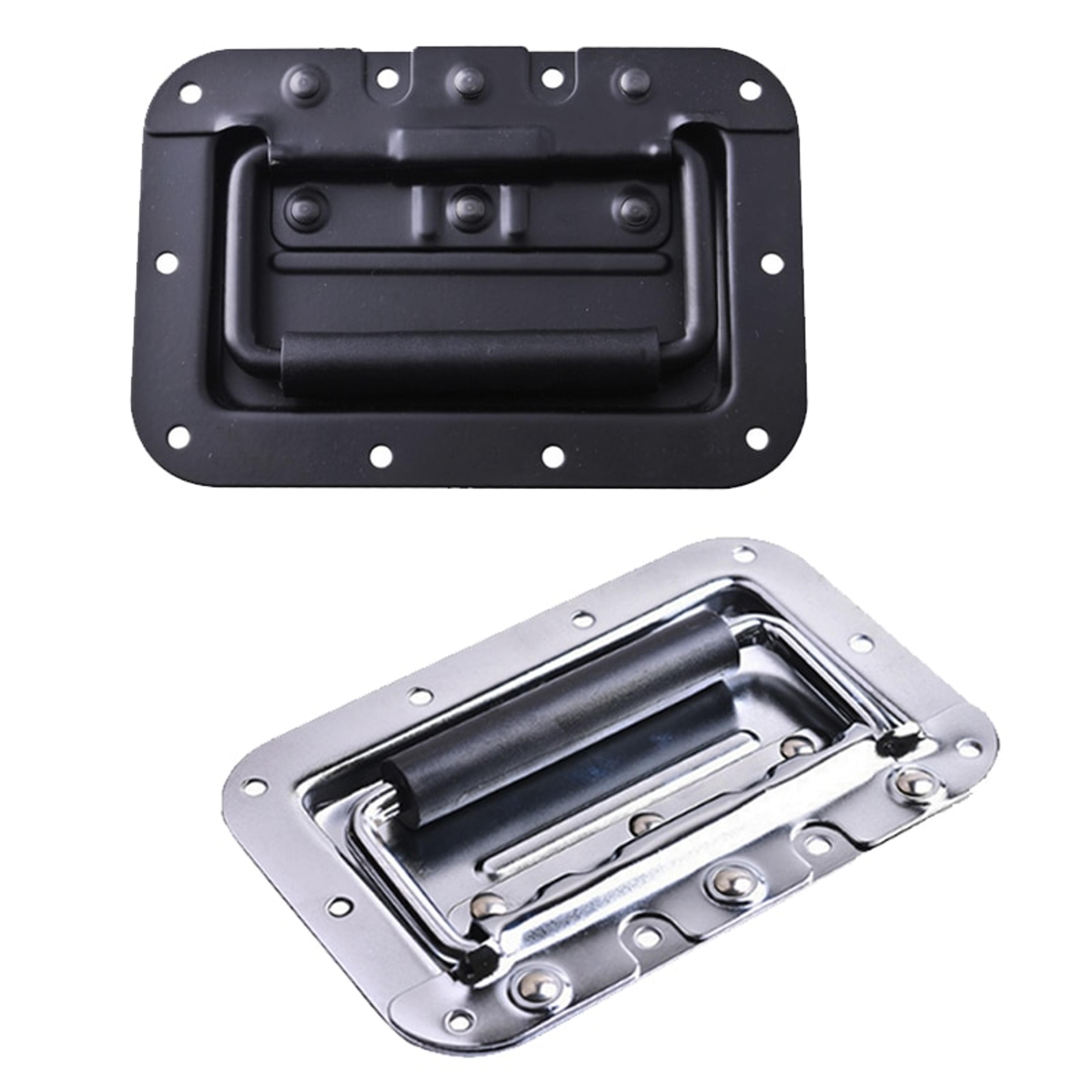 spring loaded steel recessed handle with padded grip for cabinets and speaker boxes