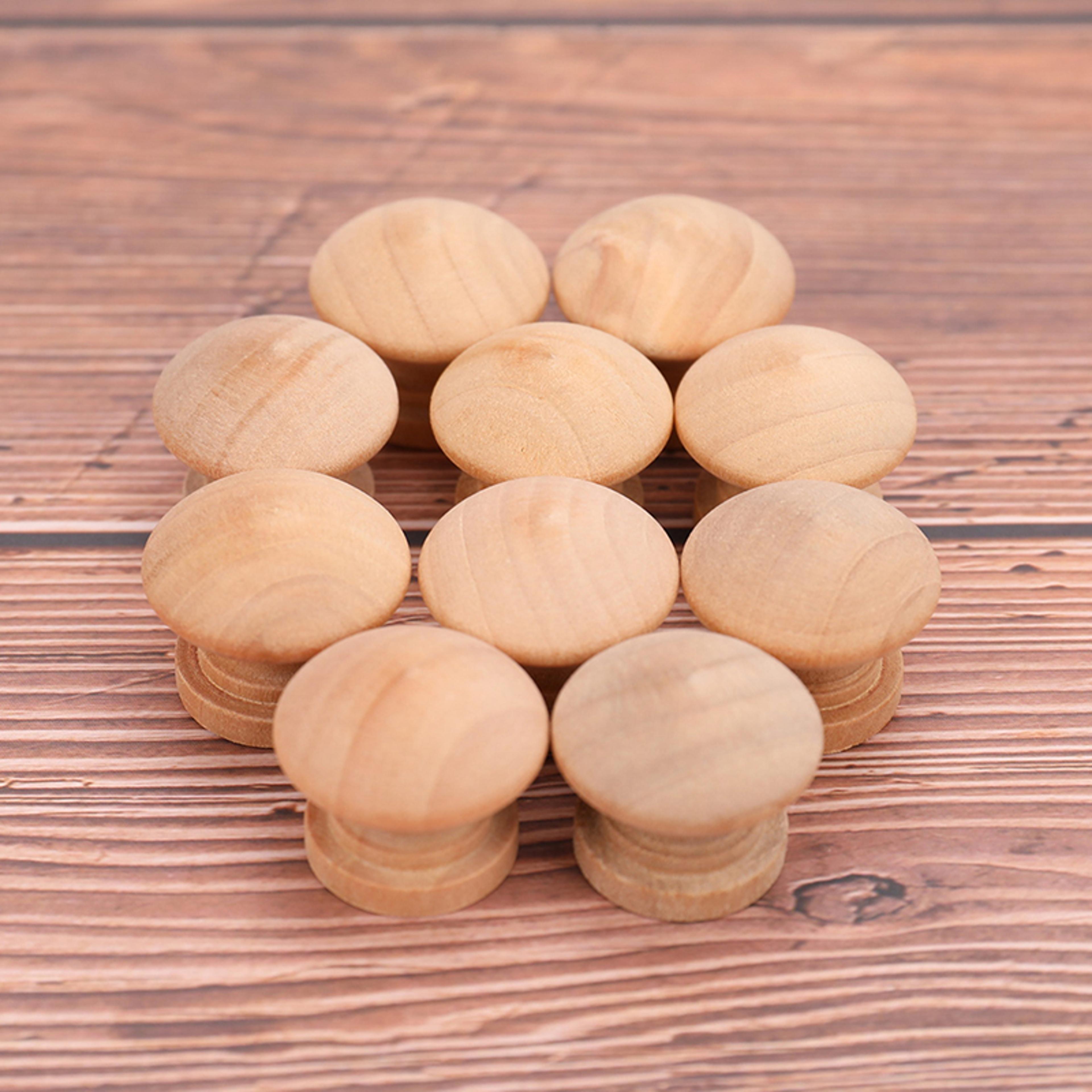 natural wood knobs round drawer pulls for cabinets and furniture