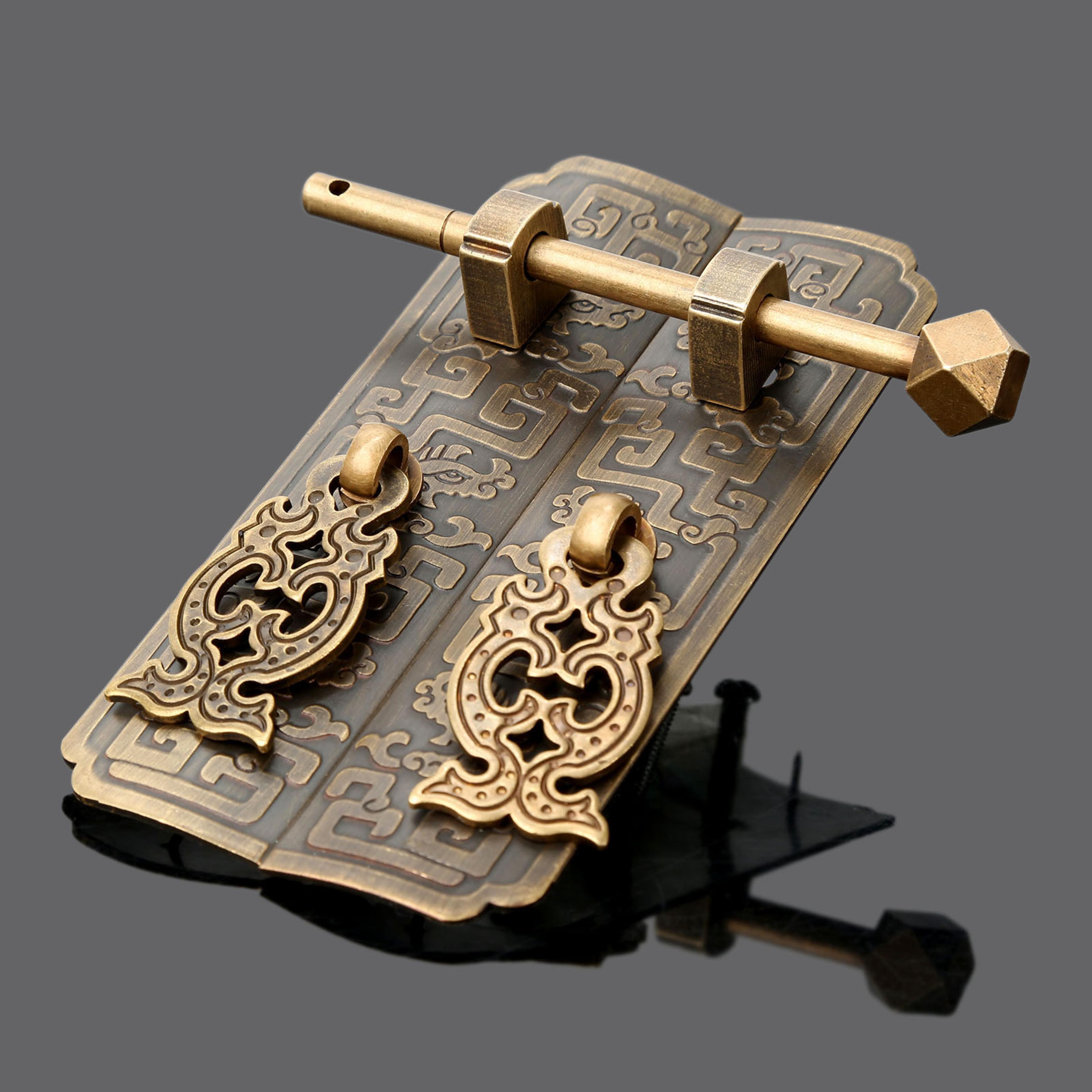 antique chinese cabinet lock brass cabinet latch pull