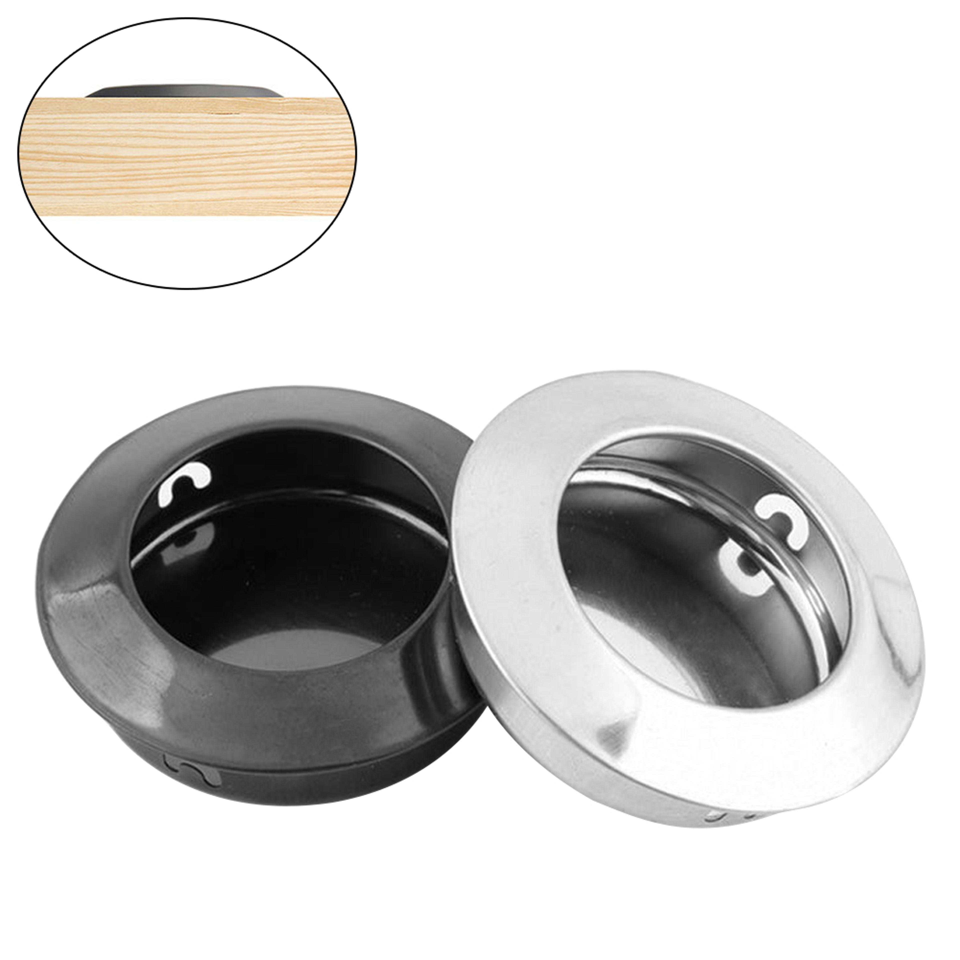 stainless steel recessed round flush pull handle for shower and drawer doors