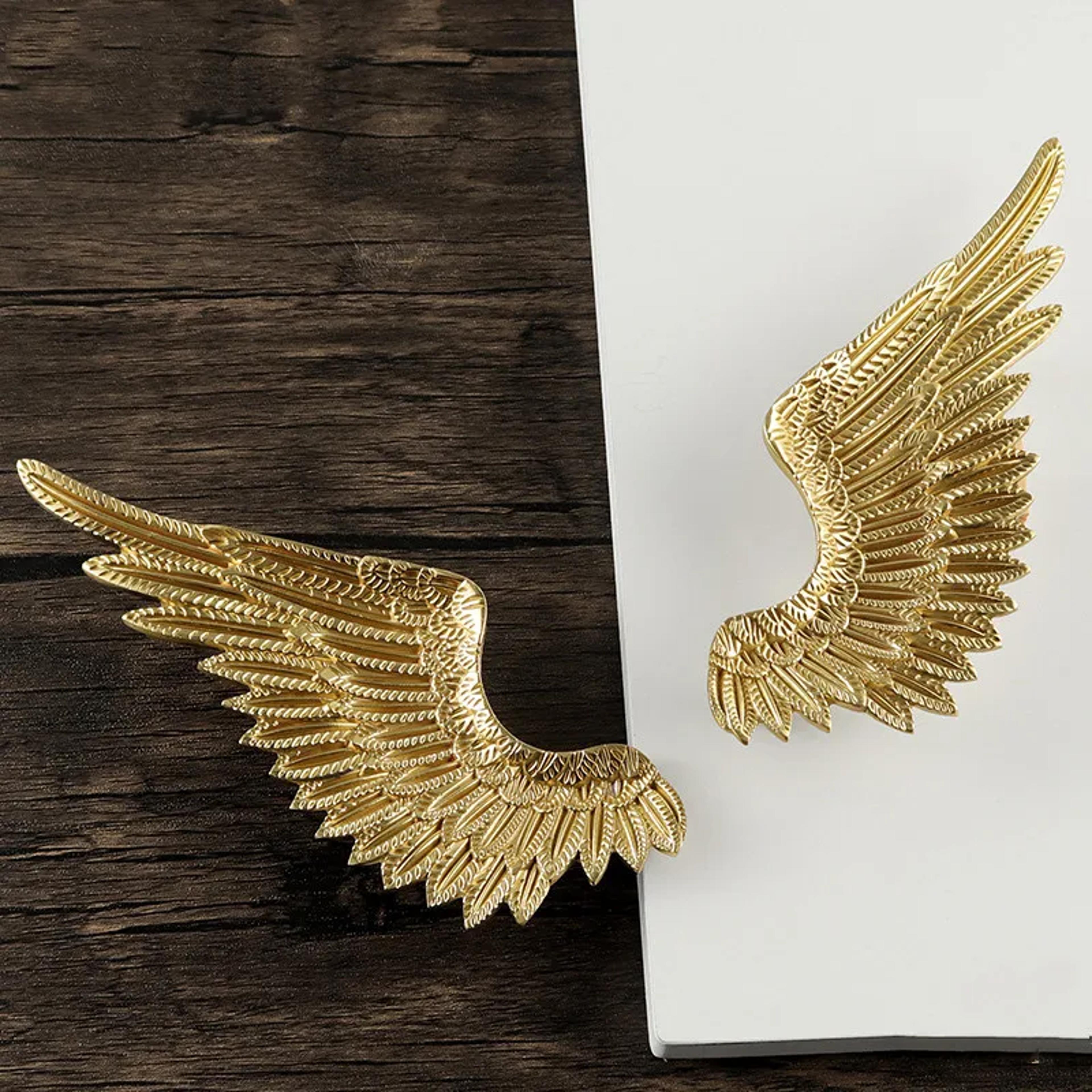 brass angel wing cabinet knobs gold nordic drawer pulls