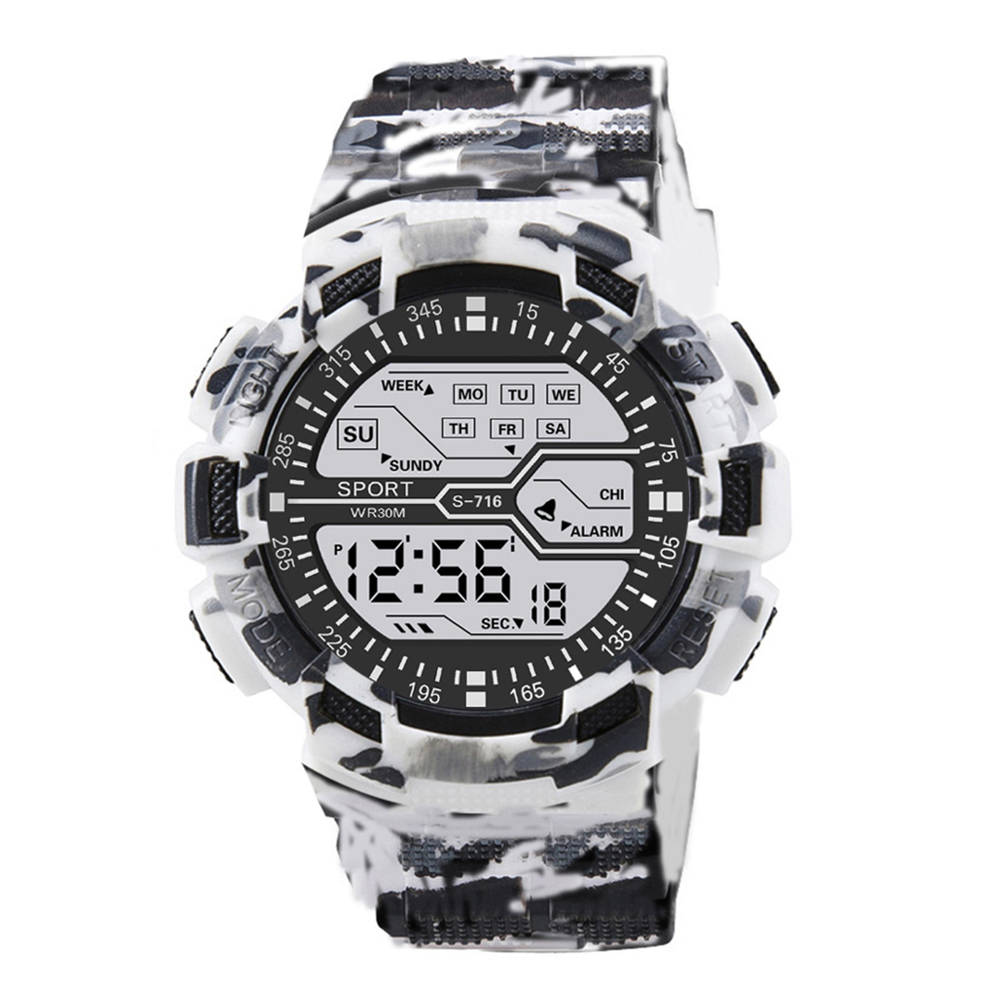 mens waterproof digital sports watch with luminous display