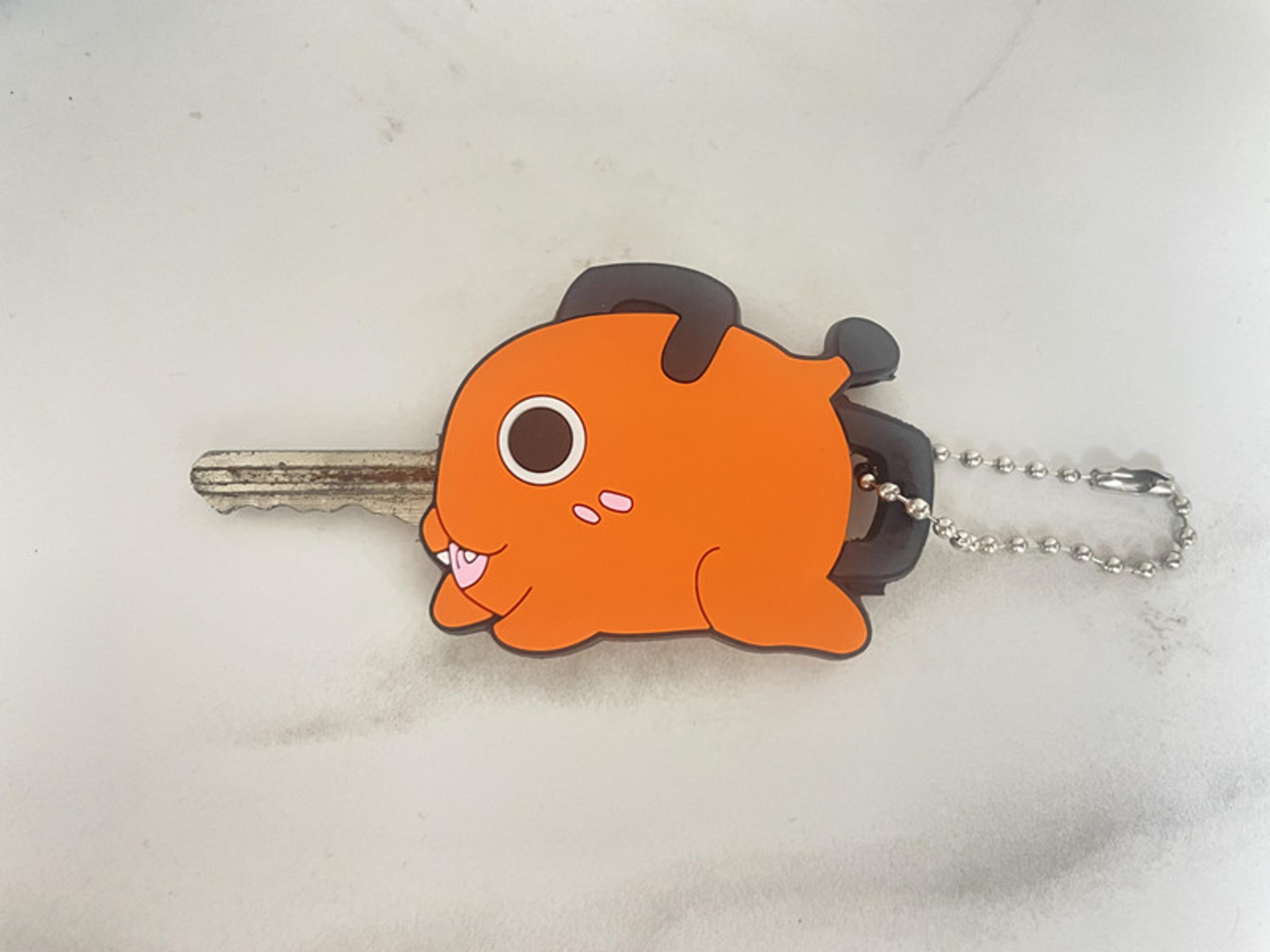 pochita chainsaw man key cover cute anime keychain for house keys