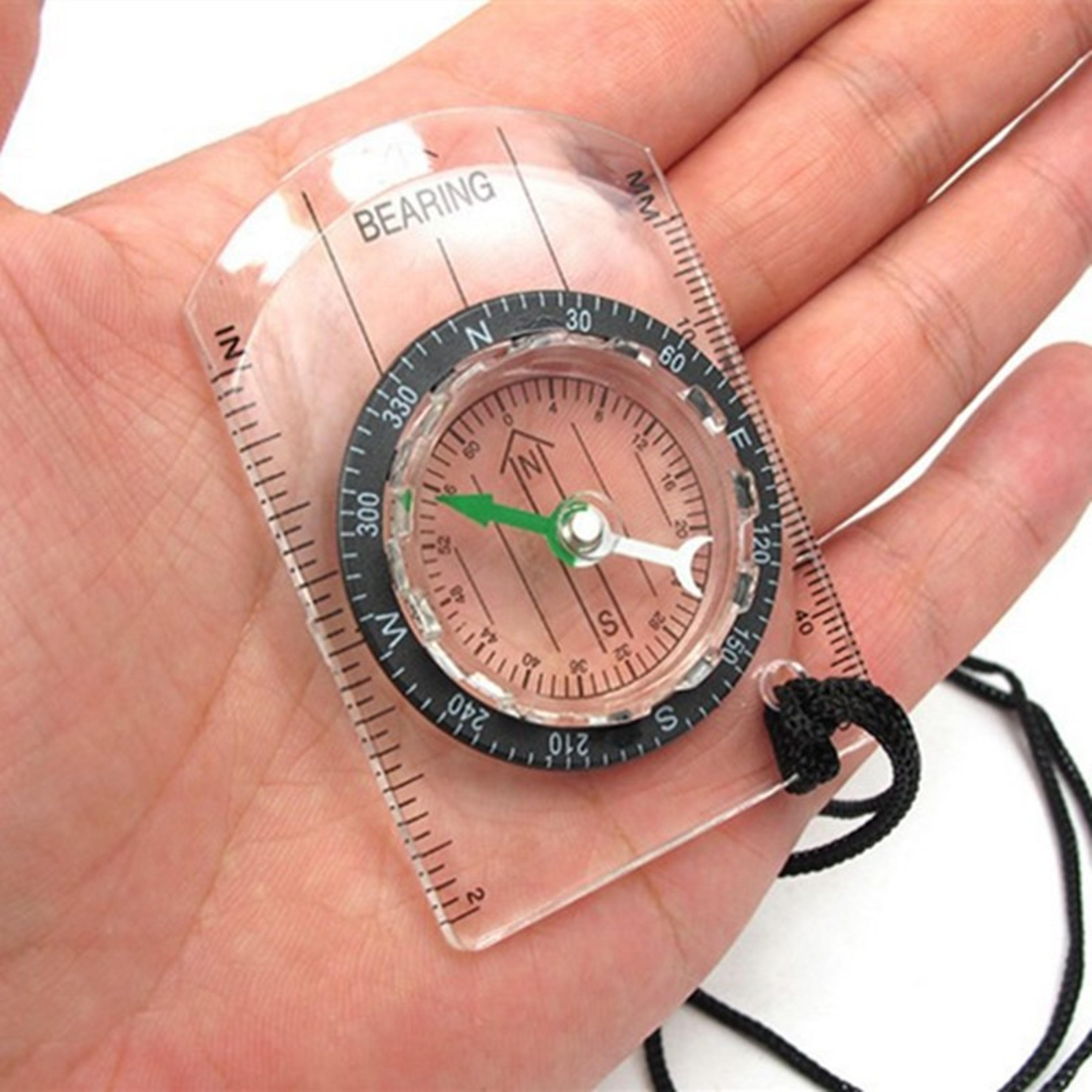 outdoor survival compass with map ruler for hiking