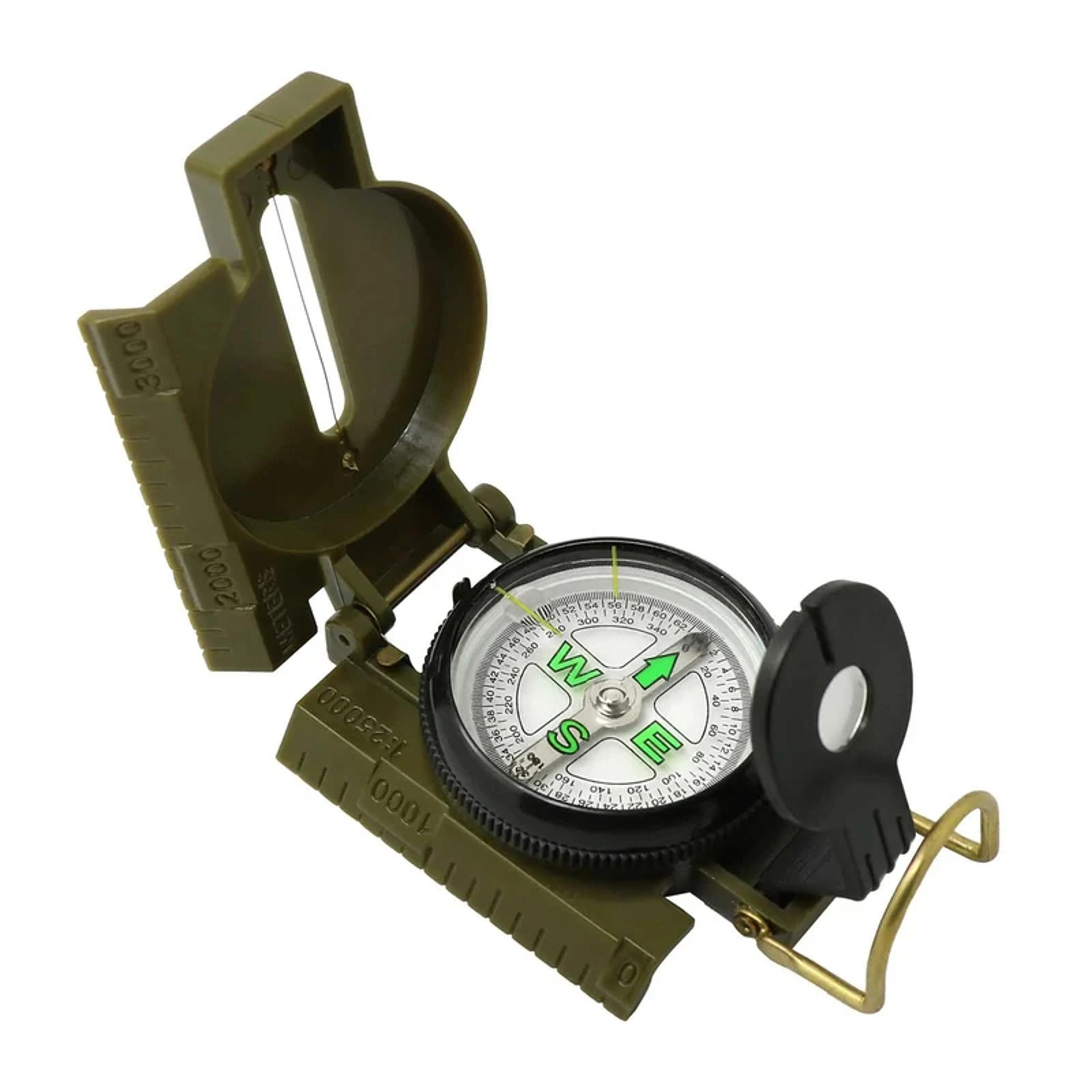 phosphorescent lensatic compass for hiking camping survival navigation