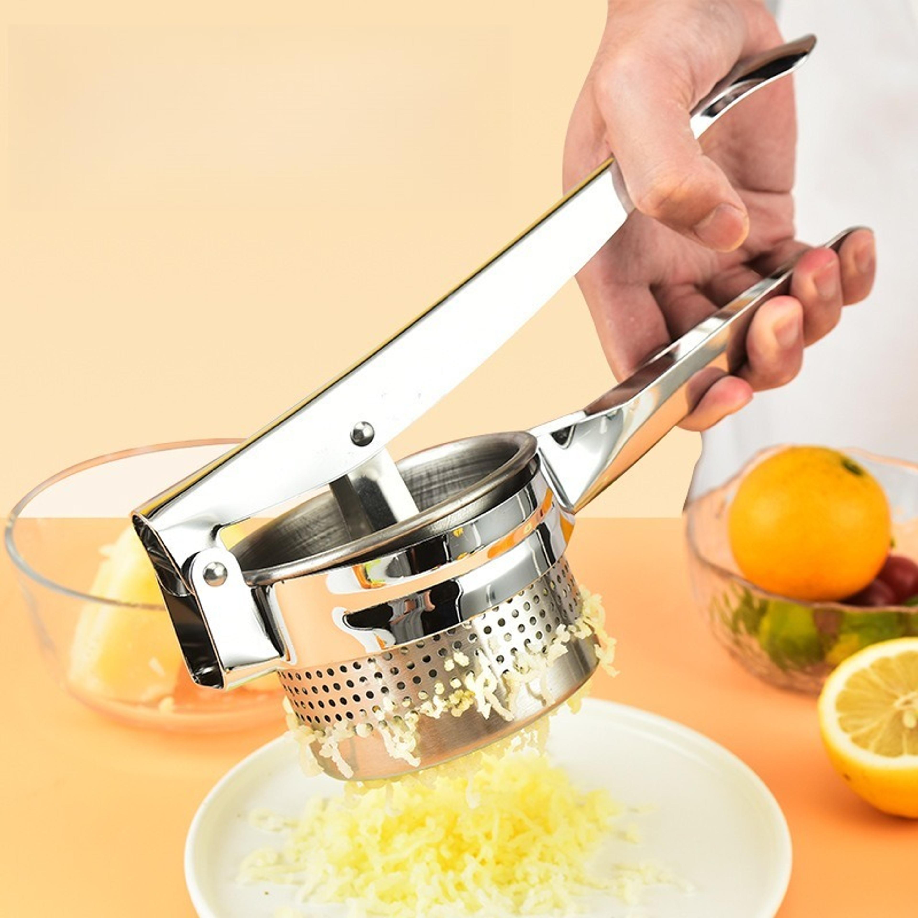 stainless steel potato masher with ergonomic handle heavy duty vegetable masher tool