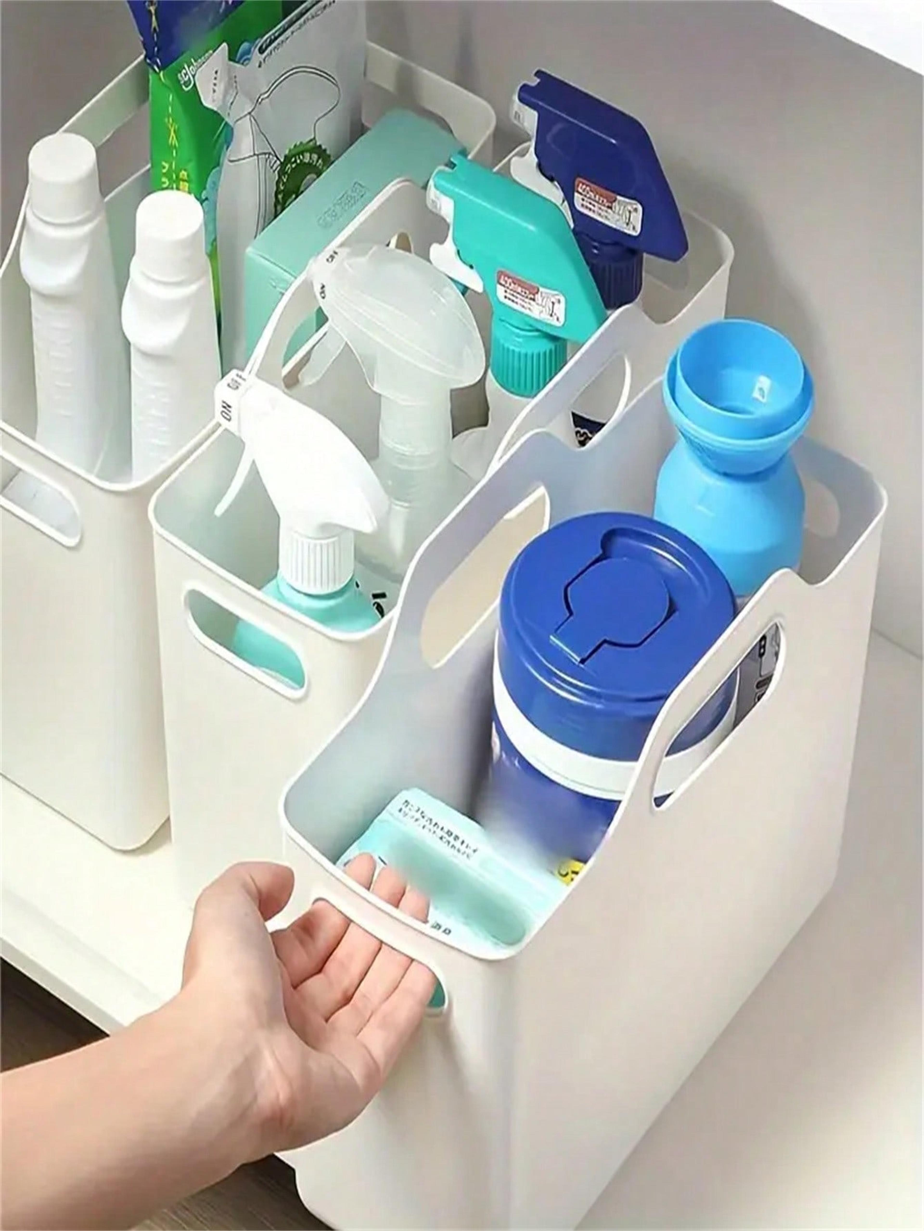 under sink cleaning supplies organizer basket for home storage