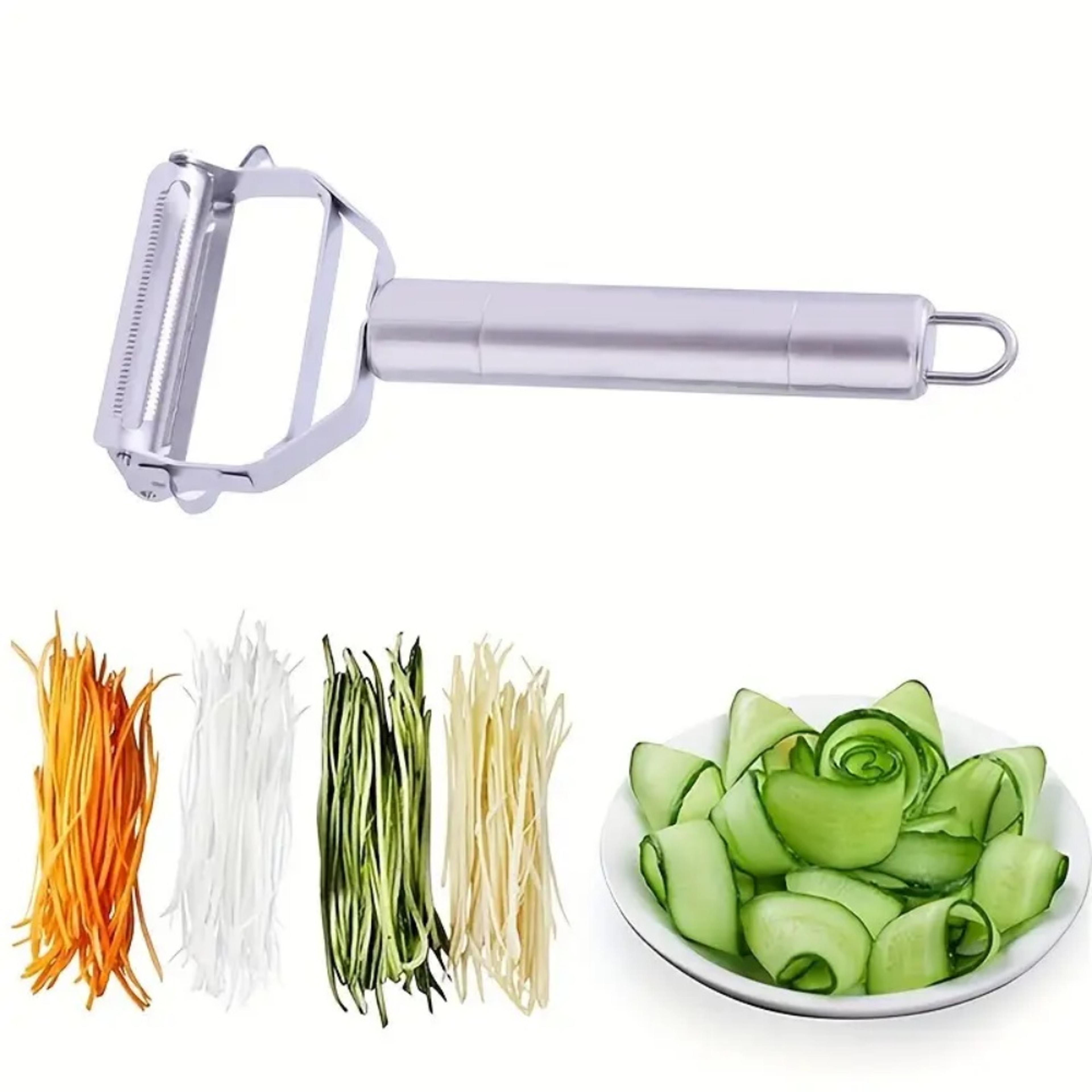 premium stainless double sided vegetable peeler & multi functional grater